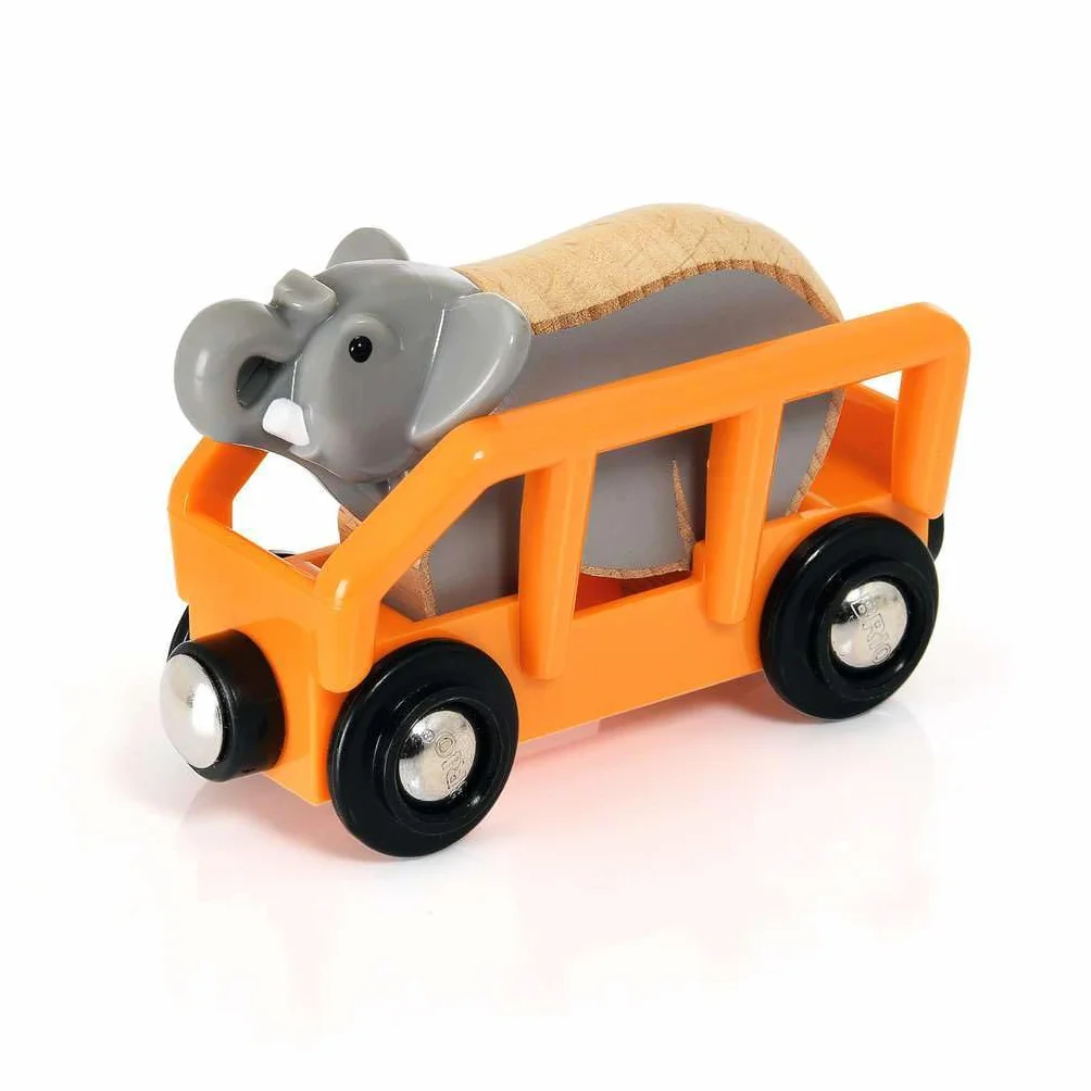 BRIO World Set Aventuras Safari Ferrocarriles, Set de Construcción de Madera Tren Juguete Niños 3 Años