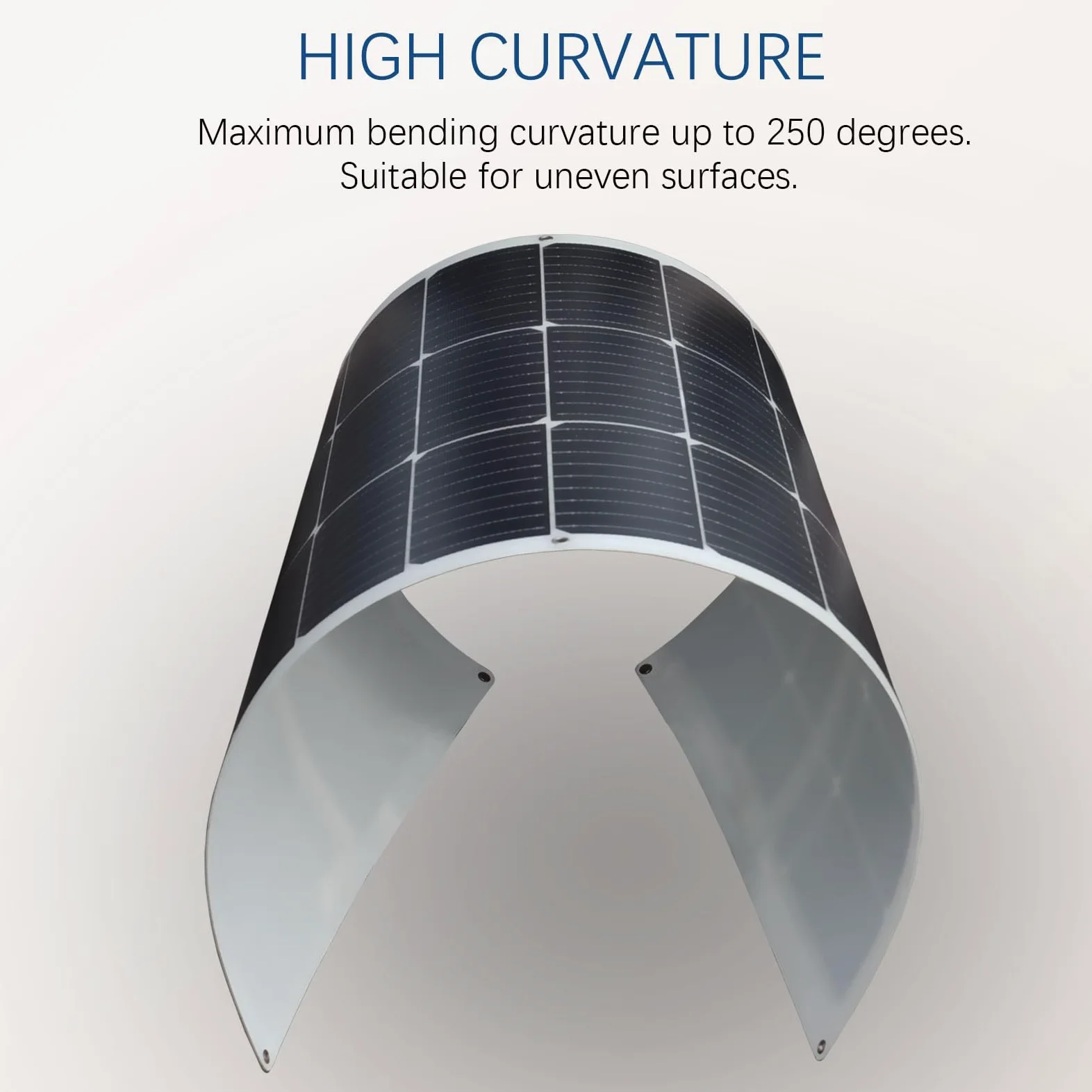 XINPUGUANG Panel solar flexible de 100 W, paneles solares semiflexibles de 12 voltios, panel solar monoflexible flexible fuera de la red, panel fotovoltaico para marina, autocaravana, cabina,