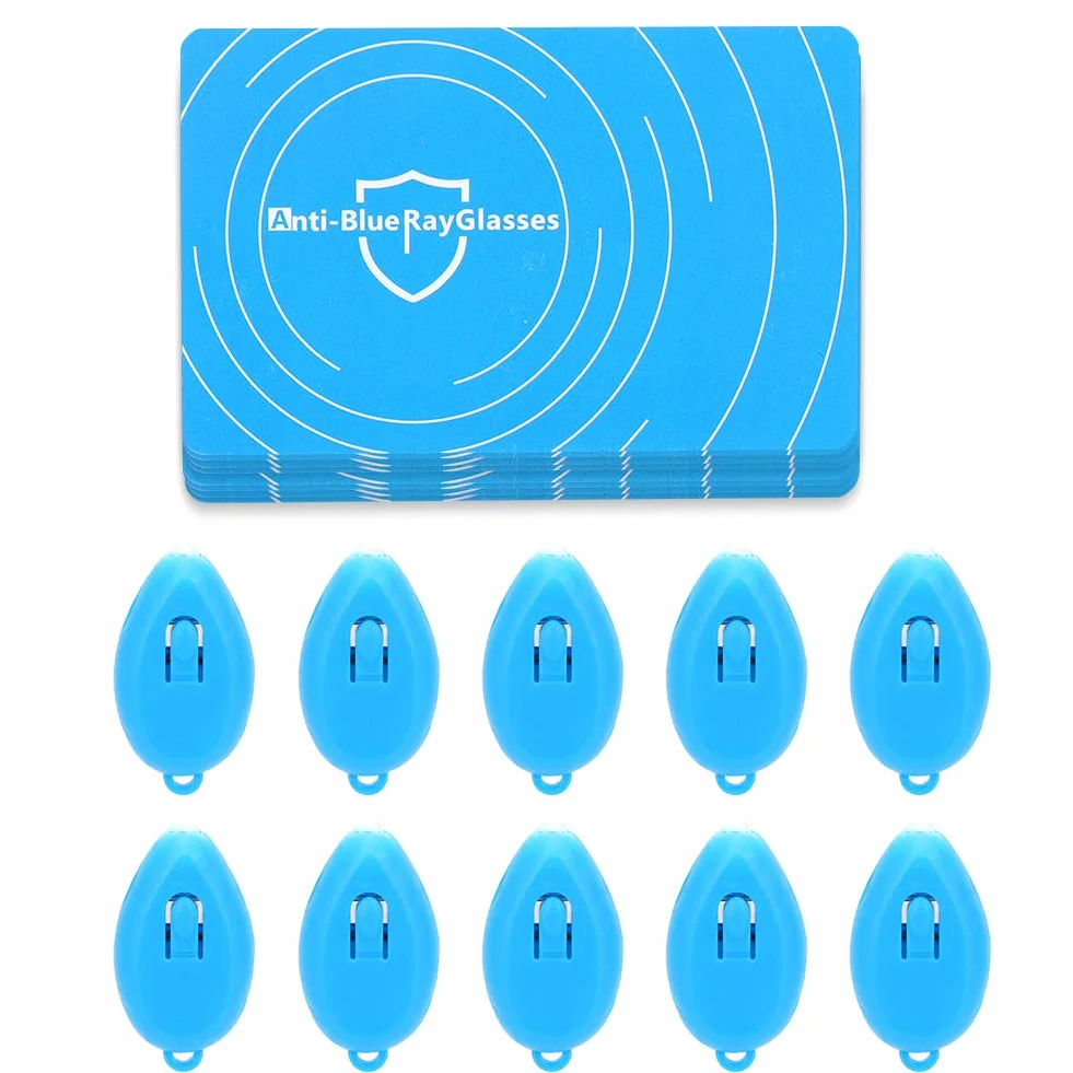 Profesional Anti-Blue Test Detection Card, Generador de Luz Azul Para Probar Gafas, 10 Sets