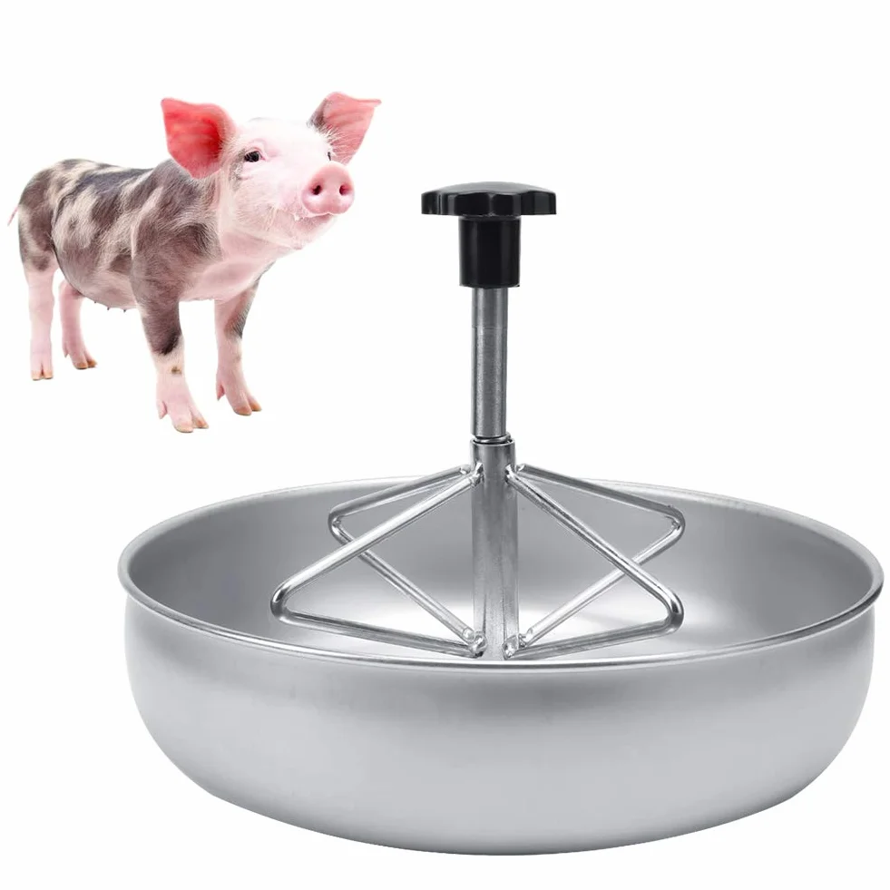Comedero para cerdos, de acero inoxidable, con barra de surcos de plástico, para lechones, perros y gatos