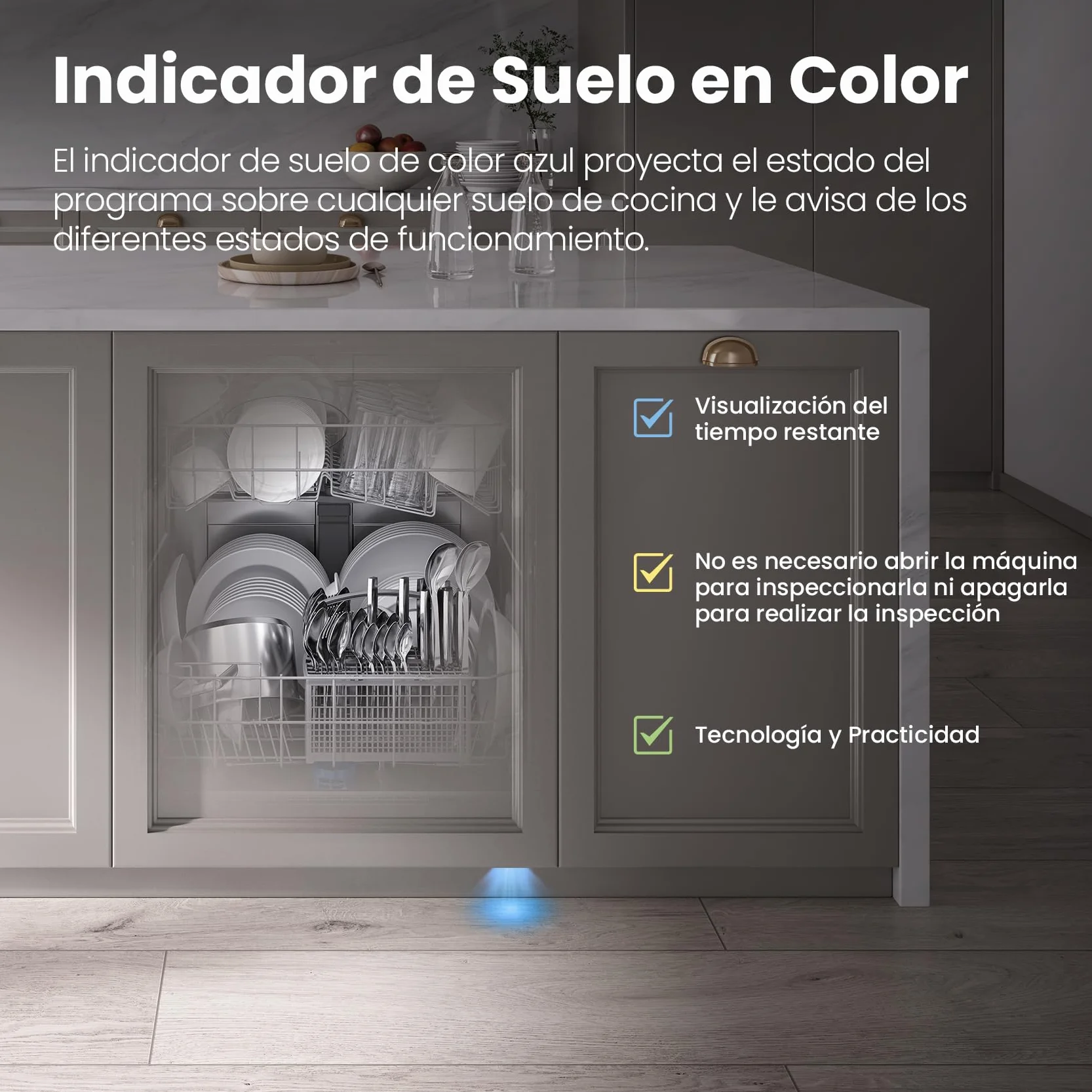 COMFEE' CDWPB1215PB-EU Lavavajillas Integrable 60cm 12 Cubiertos Cloud Wash Secado Extra Inicio Diferido 5+3 Programas IoT Blanco