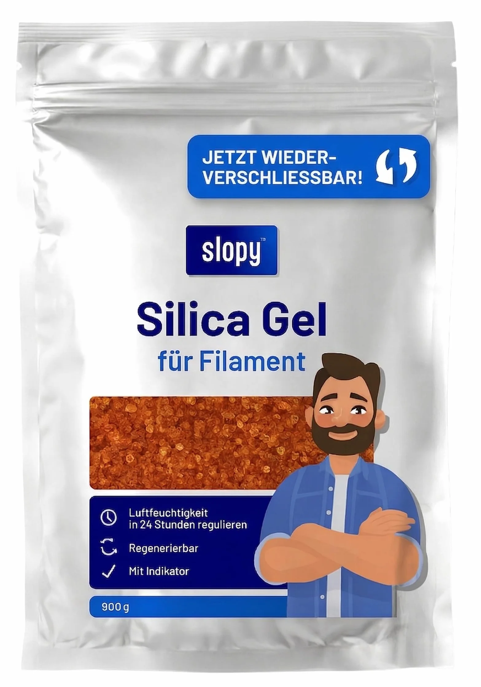 Gel de sílice para impresión 3D Filamento 900 g – Regenerable con indicador de color