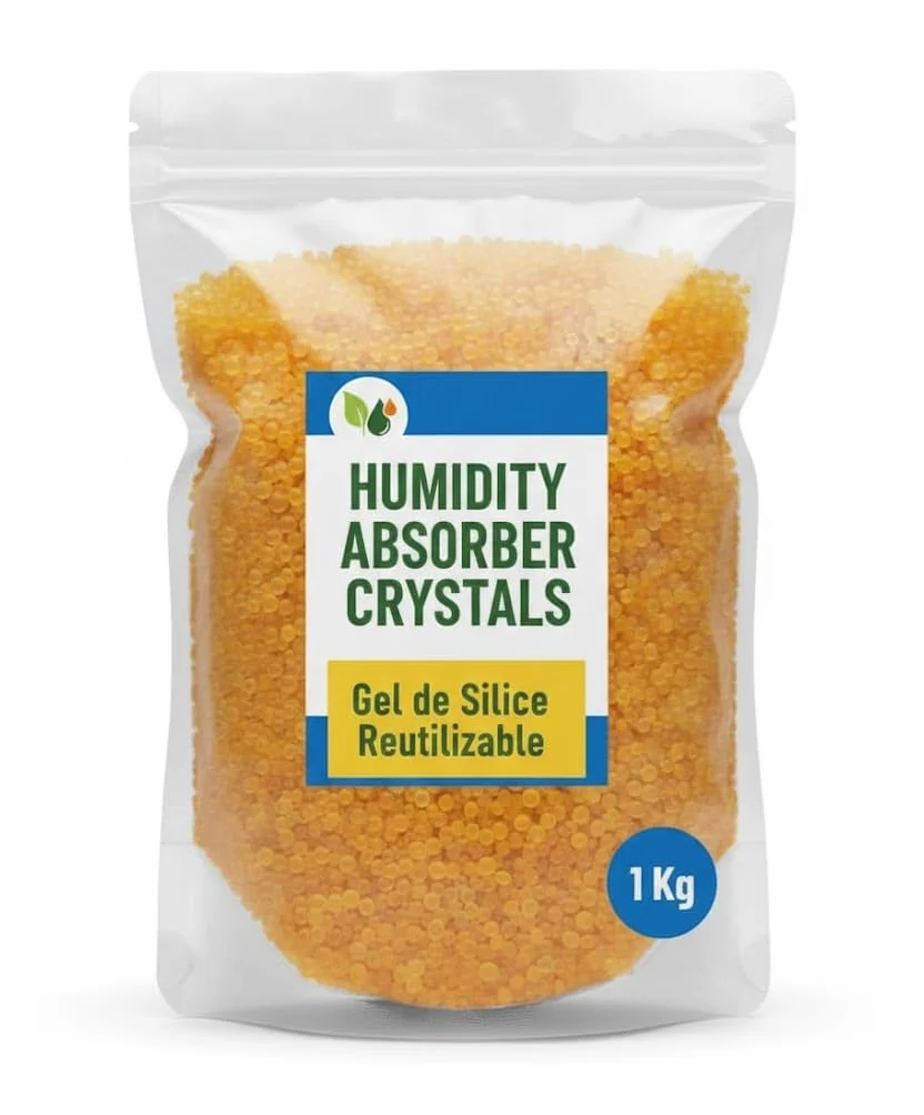 Gel de Sílice Naranja 1KG Bolas Desecantes Antihumedad con Indicador Absorbedor de Humedad Reutilizable No Tóxico