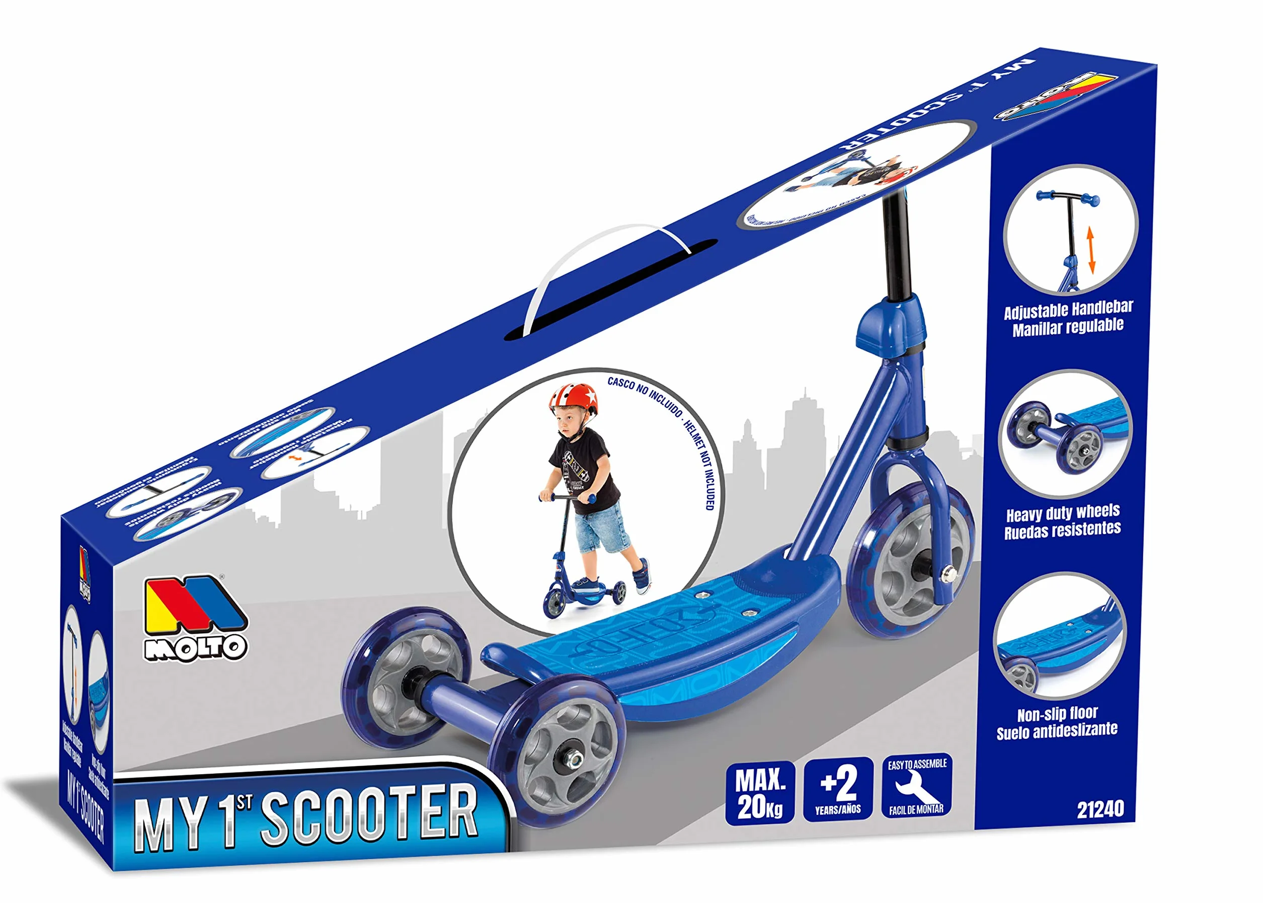 Moltó Monopattino Scooter Blu 48,36 x 90 cm