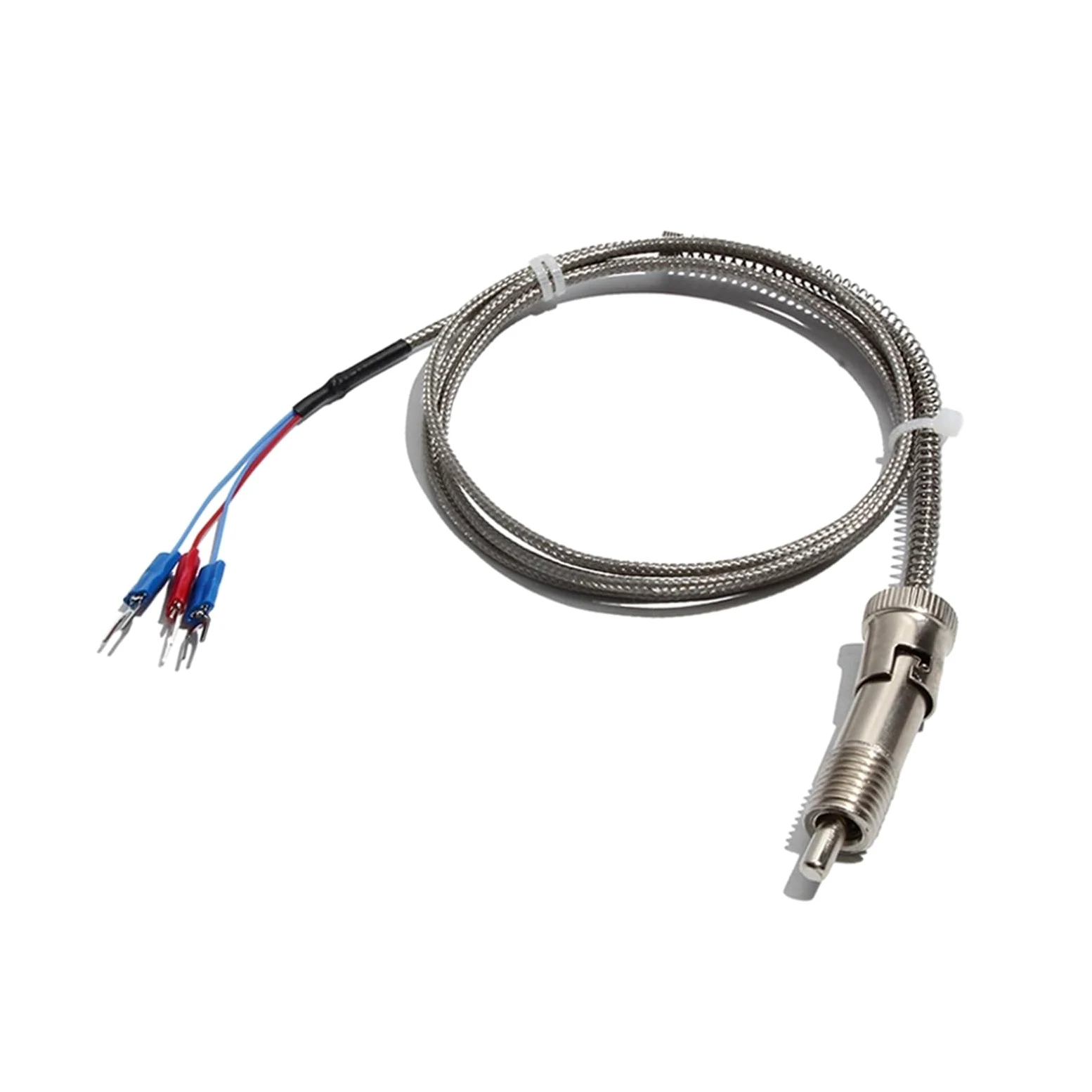 Resorte de compresión ajustable con clip PT100 con cabeza roscada fija, cable blindado de metal de 3/4/5 m(Lead L 5m)