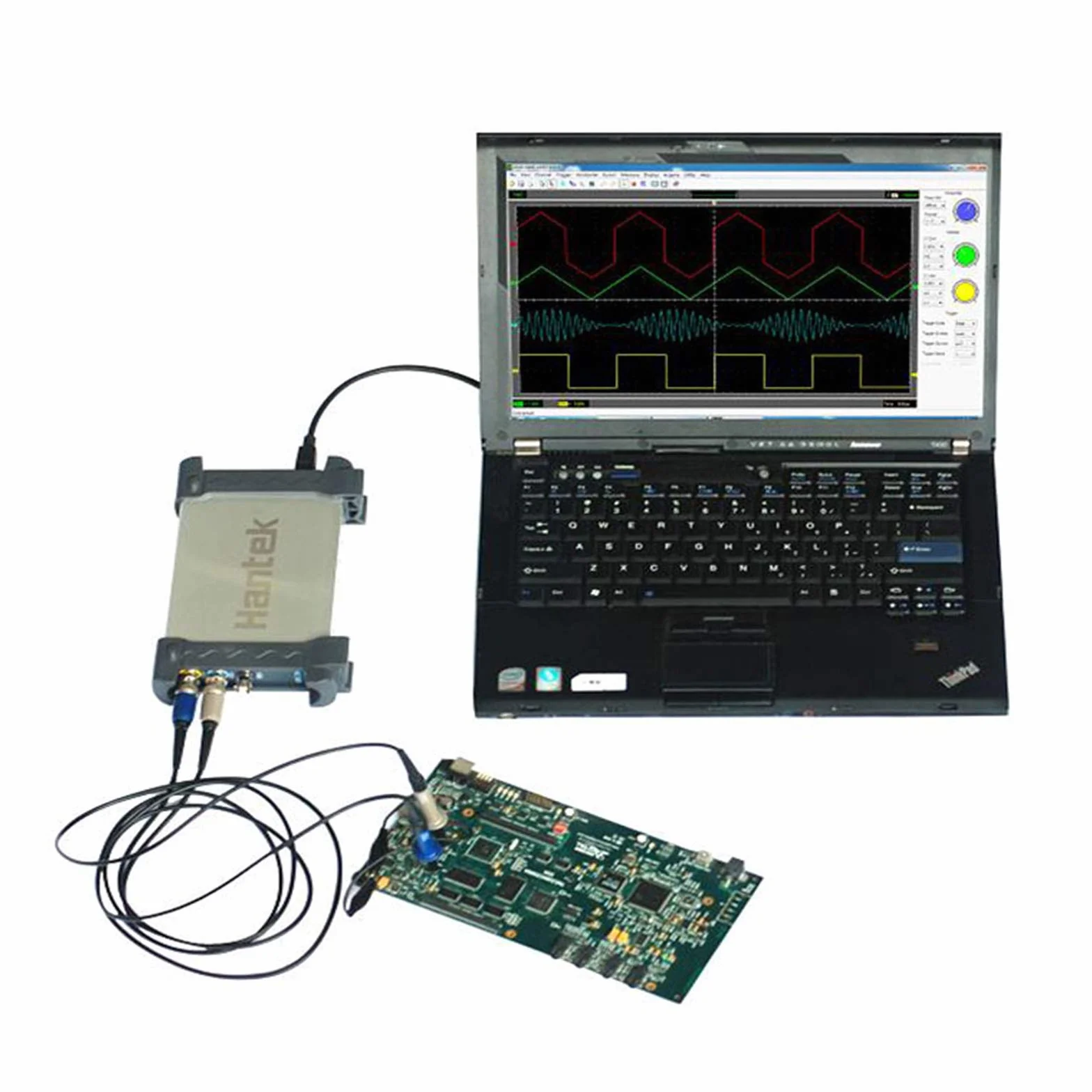 Hantek 6022BL PC USB Osciloscopio 2 Canales Digitales 20MHz Ancho de Banda 48MSa / s Frecuencia de Muestreo 16 Canales Analizador Lógico