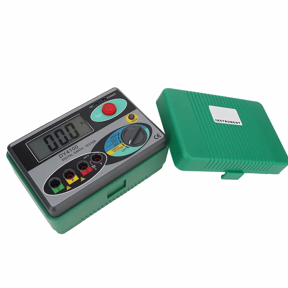 DY4100 Pantalla LCD Digital Pantalla Medidor de Resistencia a Tierra Medidor de Medición Ideal para Sistemas de Energía y Equipos Eléctricos