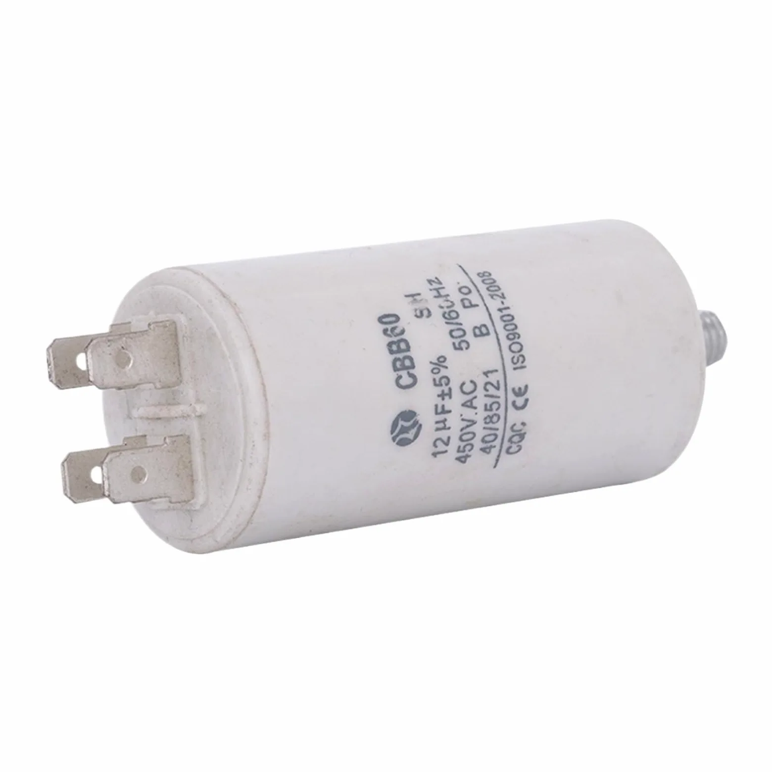 Condensador de arranque de motor en funcionamiento CBB60 450V AC 12uf, cuatro 4 pines con tornillo inferior for bomba de agua de máquina eléctrica