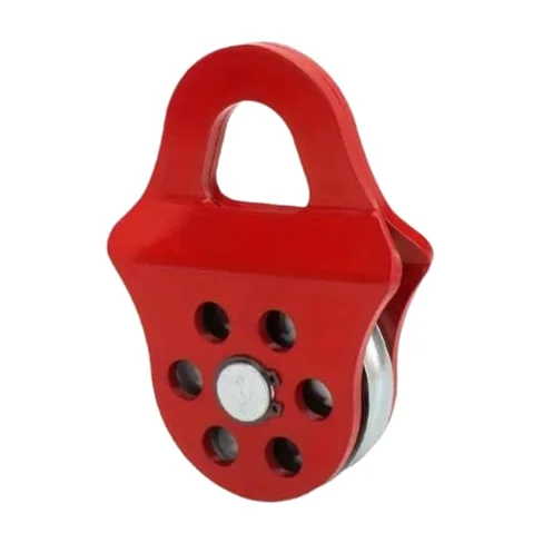 Polea de cabrestante de bloque de bloqueo de 6 toneladas, accesorio industrial para cable sintético/acero, polea roja para aparejos y elevación