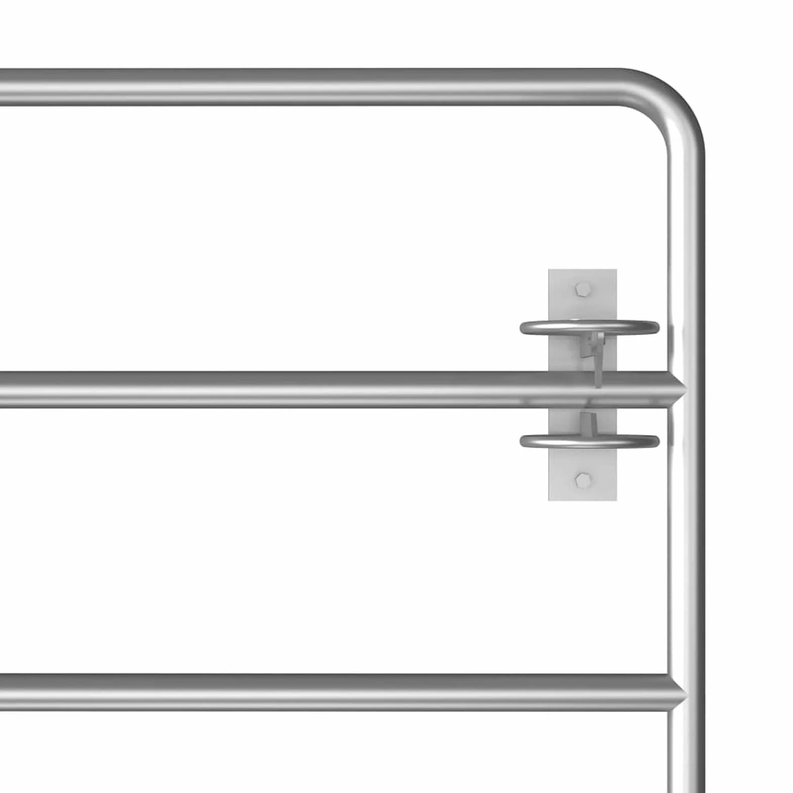 Gecheer Puerta Campo Seguridad 5 Barras Acero Galvanizado, Cierre Autobloqueo, 95-170x90cm