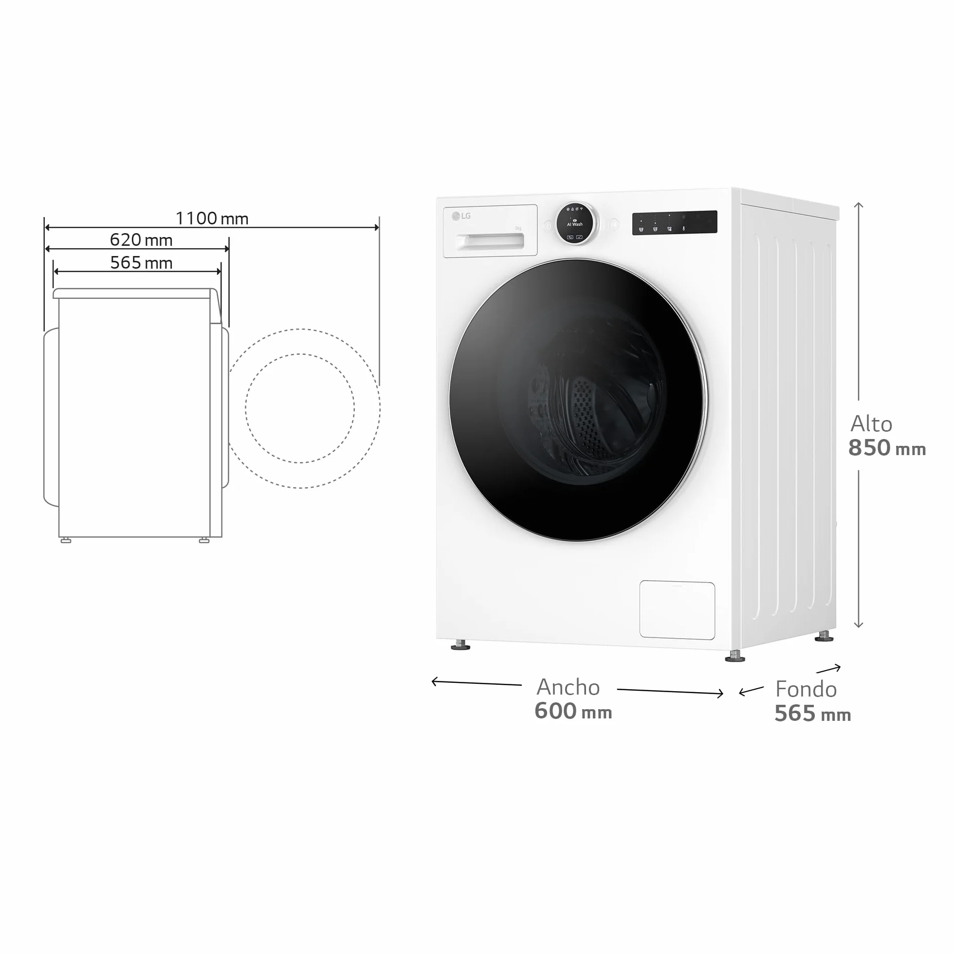 LG F4X7513TWS Lavadora Inteligente Carga Frontal 13 Kg 1400rpm AI Direct Drive TurboWash 360º Serie 750 Blanca