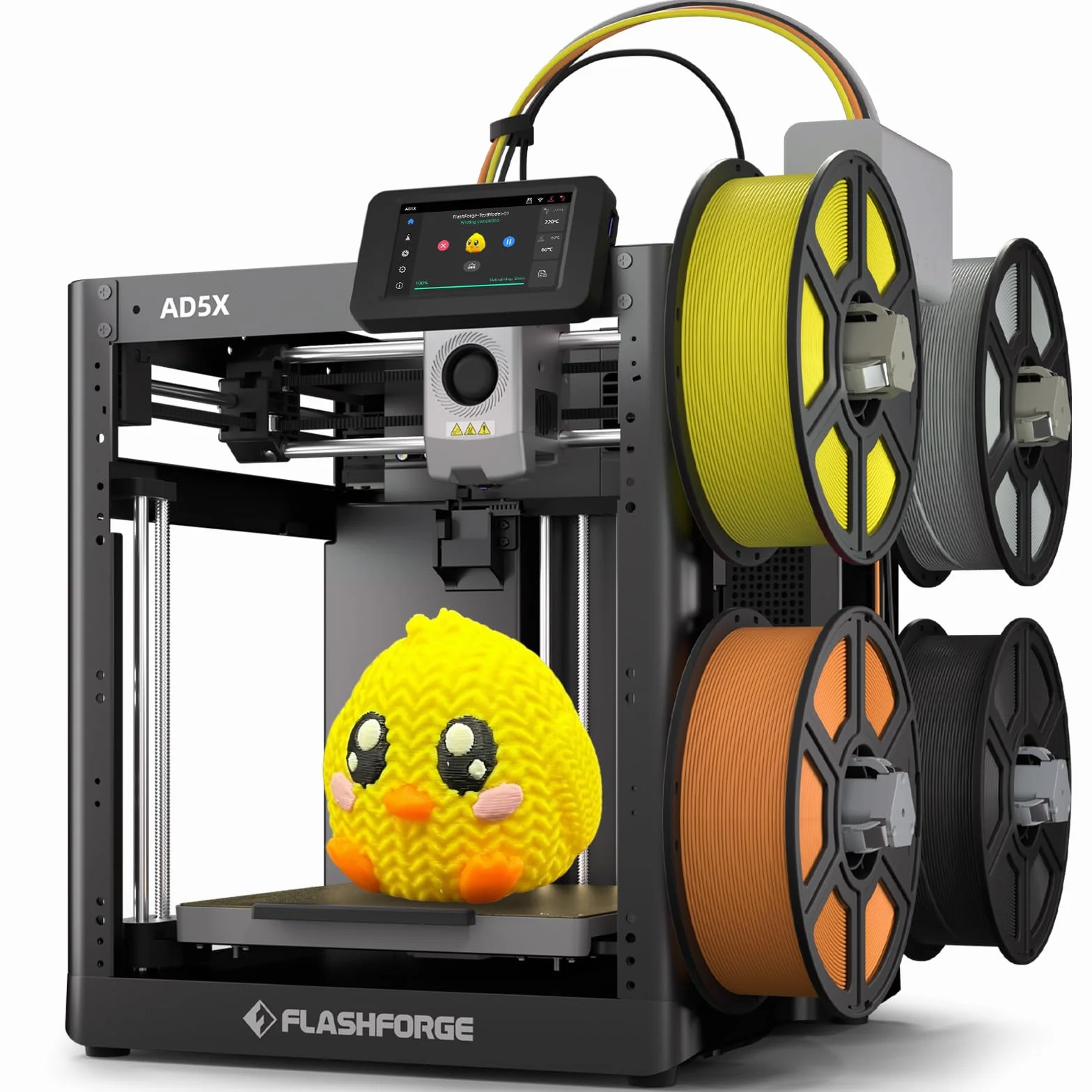 Impresora 3D Multicolor Flashforge AD5X para impresión de Alta Velocidad en 4 Colores, Velocidad máxima de 600 mm/s, nivelación automática con un Solo Clic, Impresora 3D multimaterial con IFS
