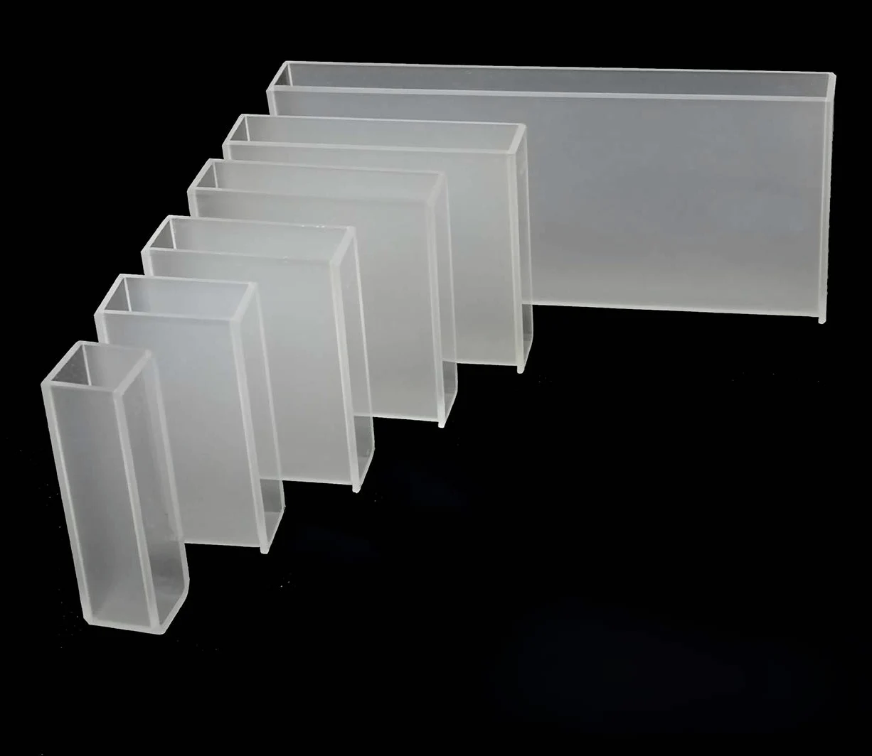 Cubeta de vidrio for espectrofotómetro, 4/10 Uds., longitud de trayectoria de 20mm, rango espectral de 350-2000nm, transmitancia del 81% | 30mm 10pcs