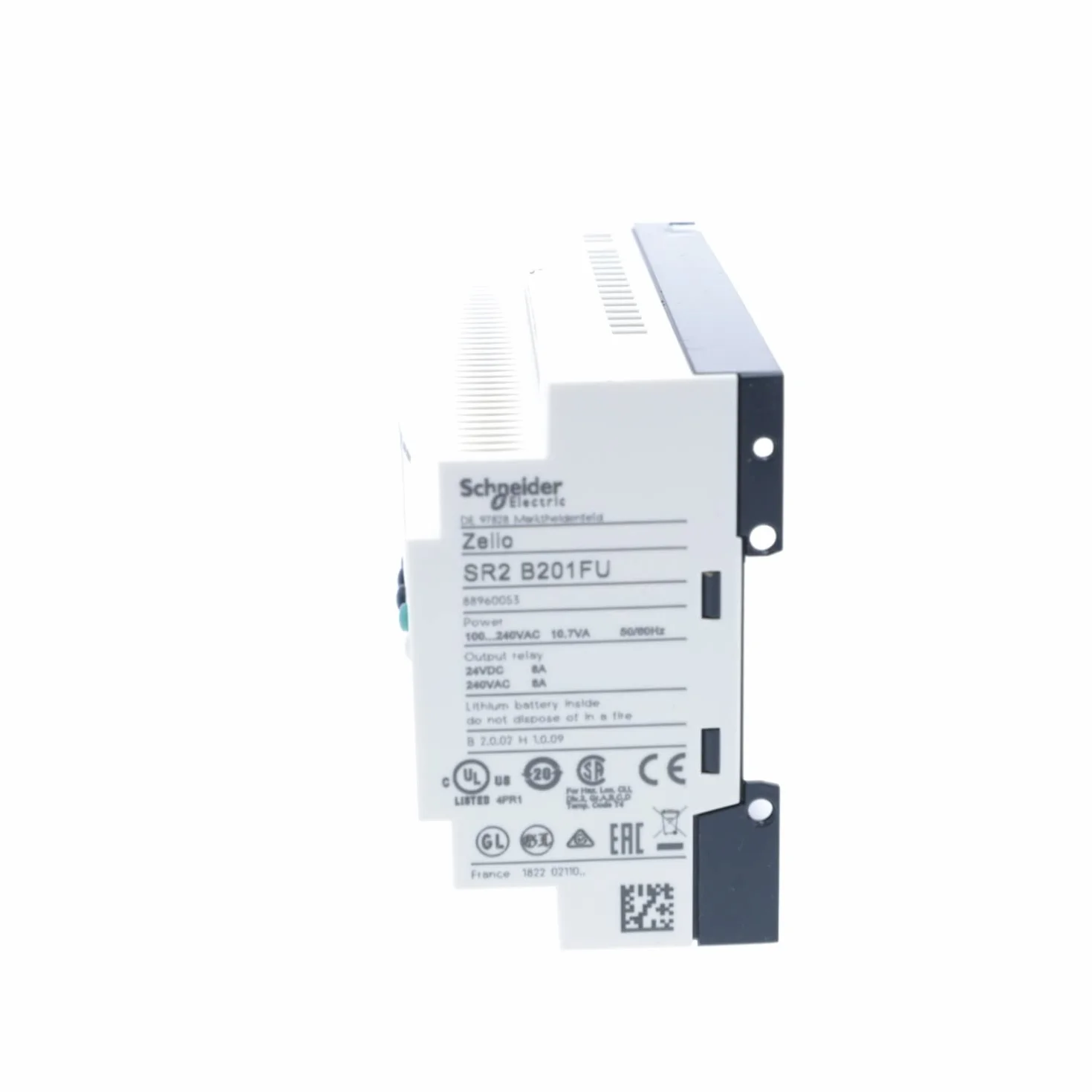 Schneider Electric SR2B201FU Relé Zelio II 12E/8R 100-240AC Reloj, Pantalla