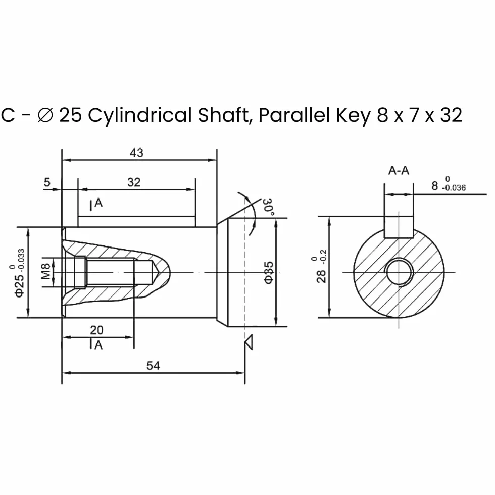 Sello de alta presión con llave paralelo del eje C/W del motor hidráulico 400 CC/REV 25m m