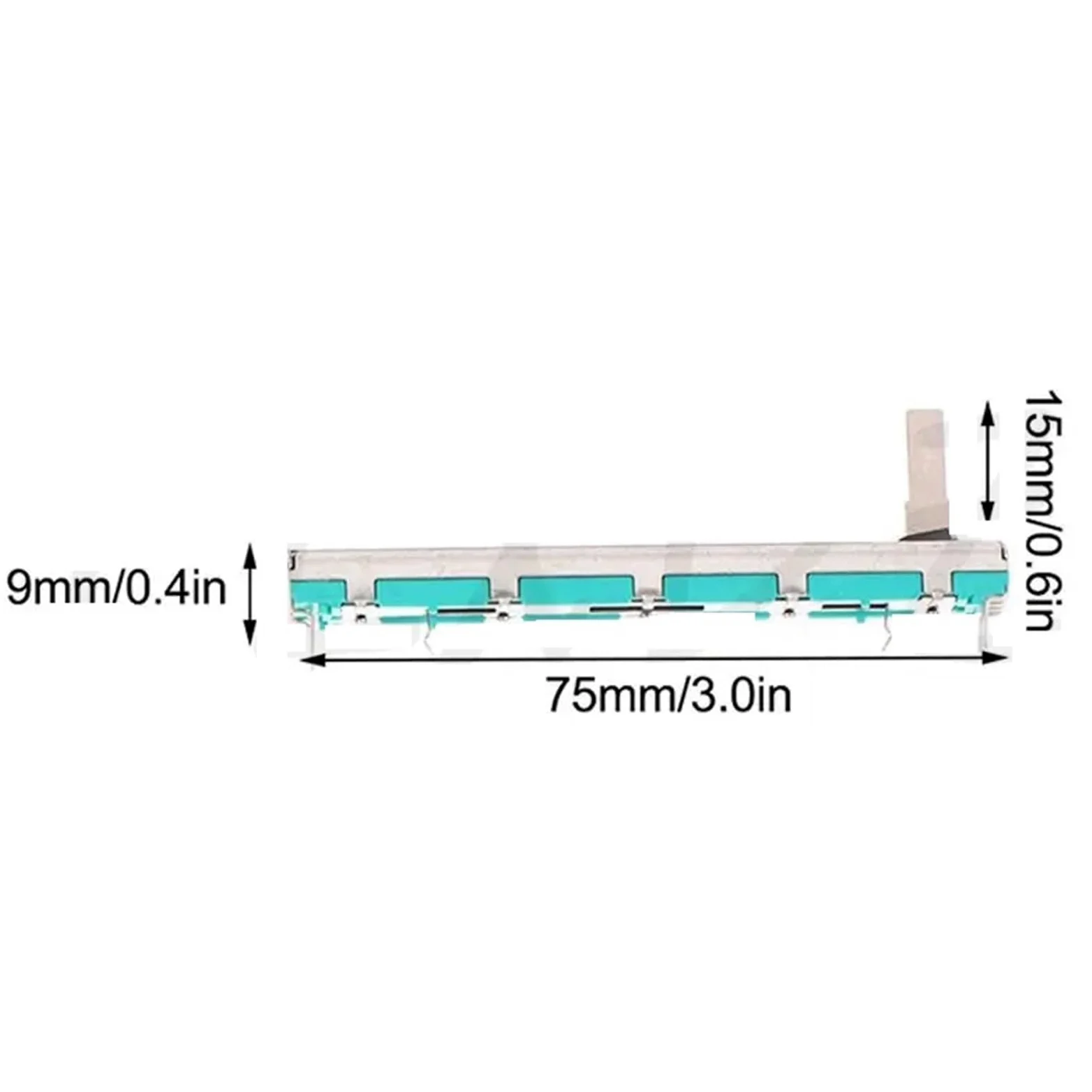 20 piezas potenciómetro deslizante de 75mm resistencia de potenciómetro lineal doble 10K B10K B103 10K Ohm