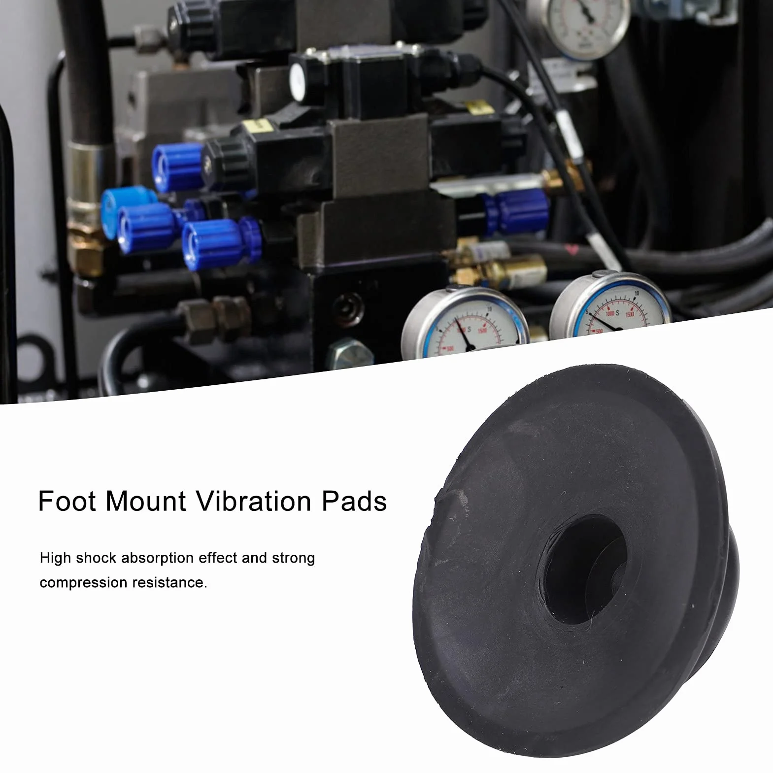 Cushion de goma de absorción de choque, almohadillas de amortiguación de vibración de 4 PC con base de rosca M6 para aceite sin compresor de aire, bomba de vacío, equipo CNC