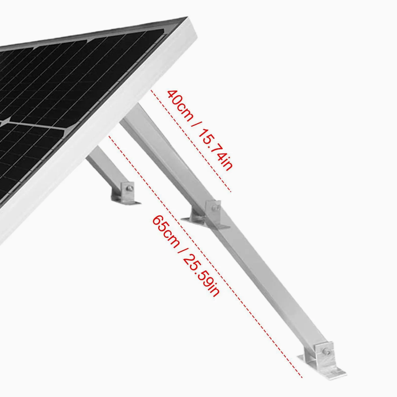 Kit de Montaje para Paneles Solares Estructura Ajustable de Aleación de | Kit Montaje Techo Paneles Solares con Ángulo Ajustable 15-30 Grados Para Exterior Techo Suelo