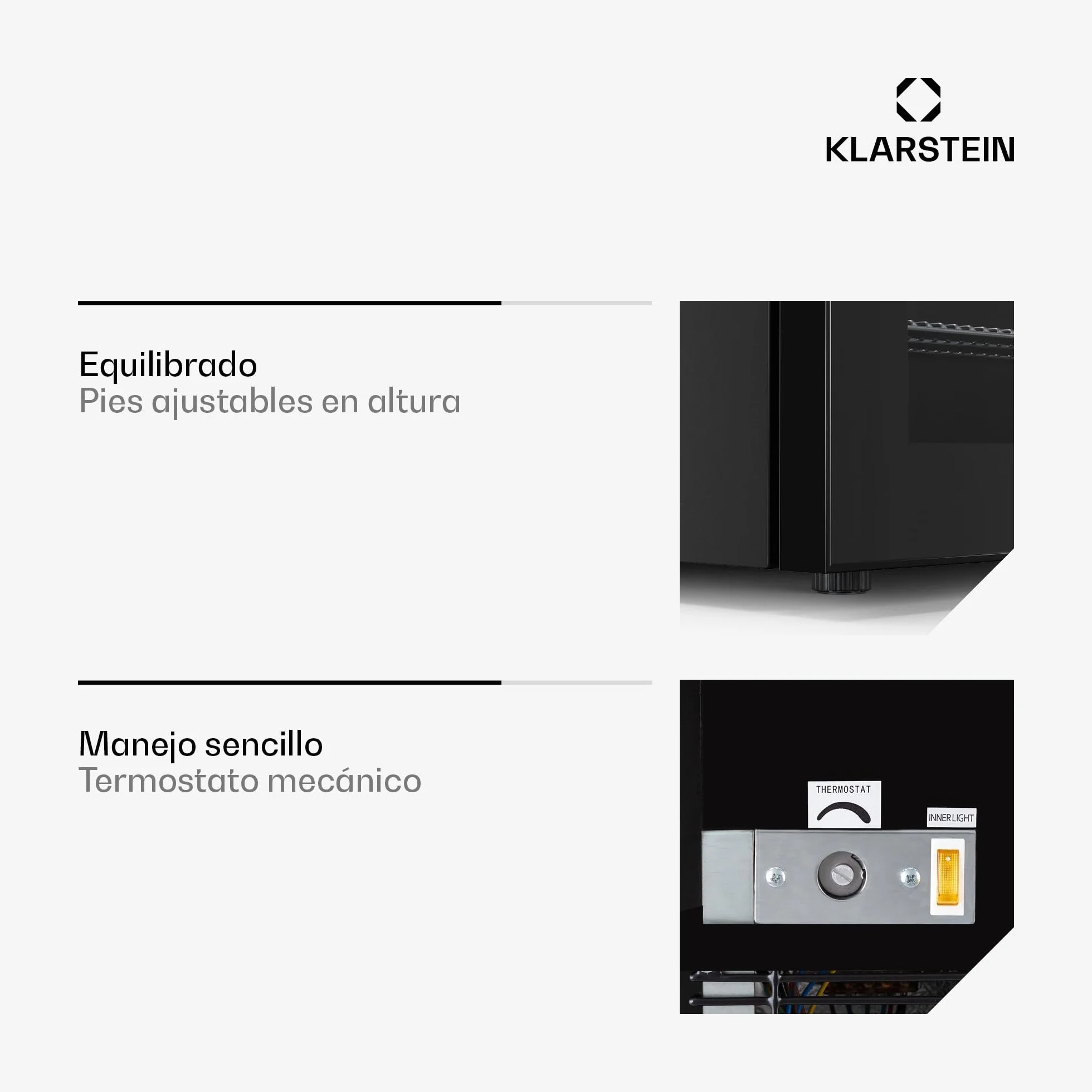 Klarstein IceAge congelador frontal de vidrio, termostato 5 niveles, 0 a -18°C, 88 litros