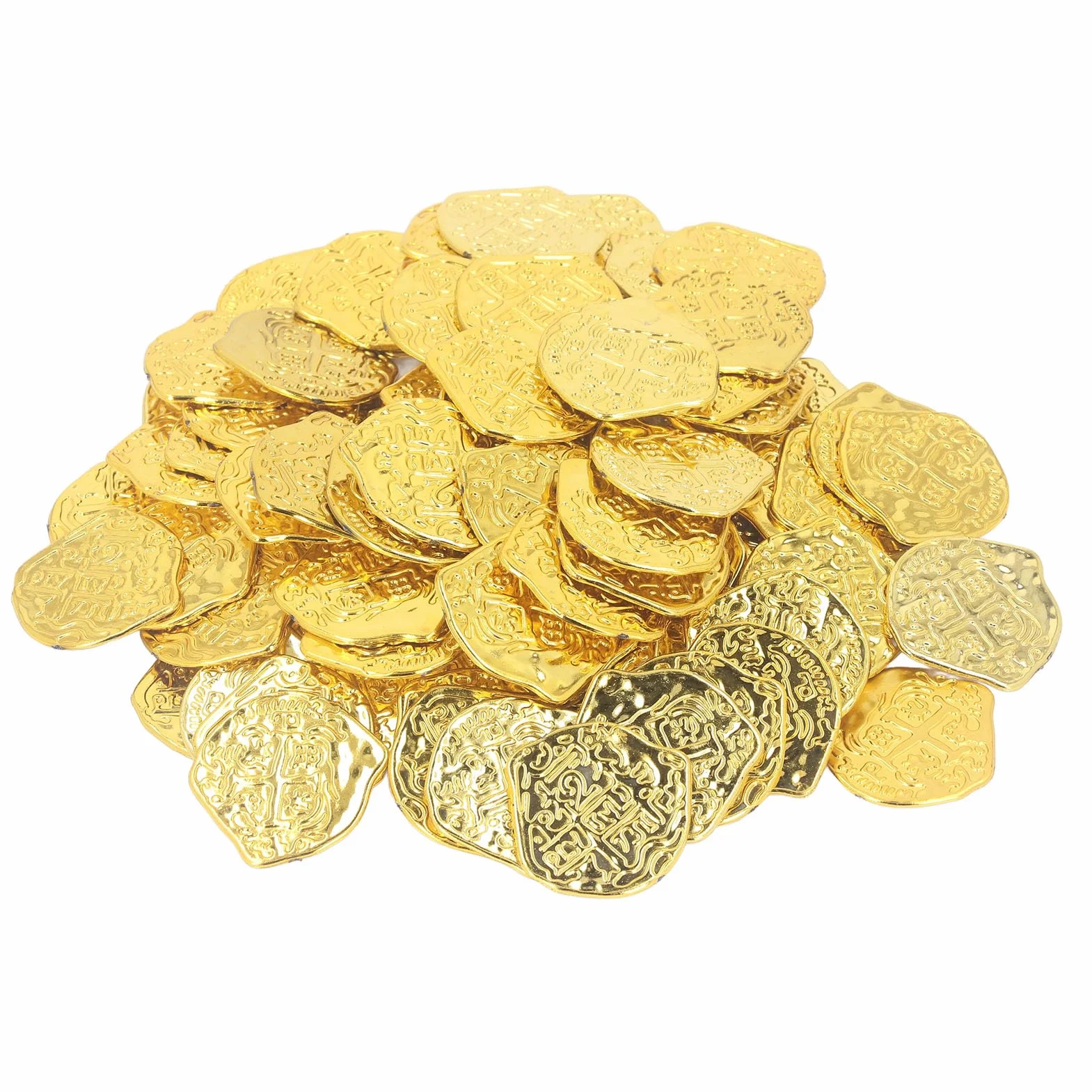 Halloween Pirata Monedas de Simulación 100 Piezas Plástico Dorado Decoración Fiestas