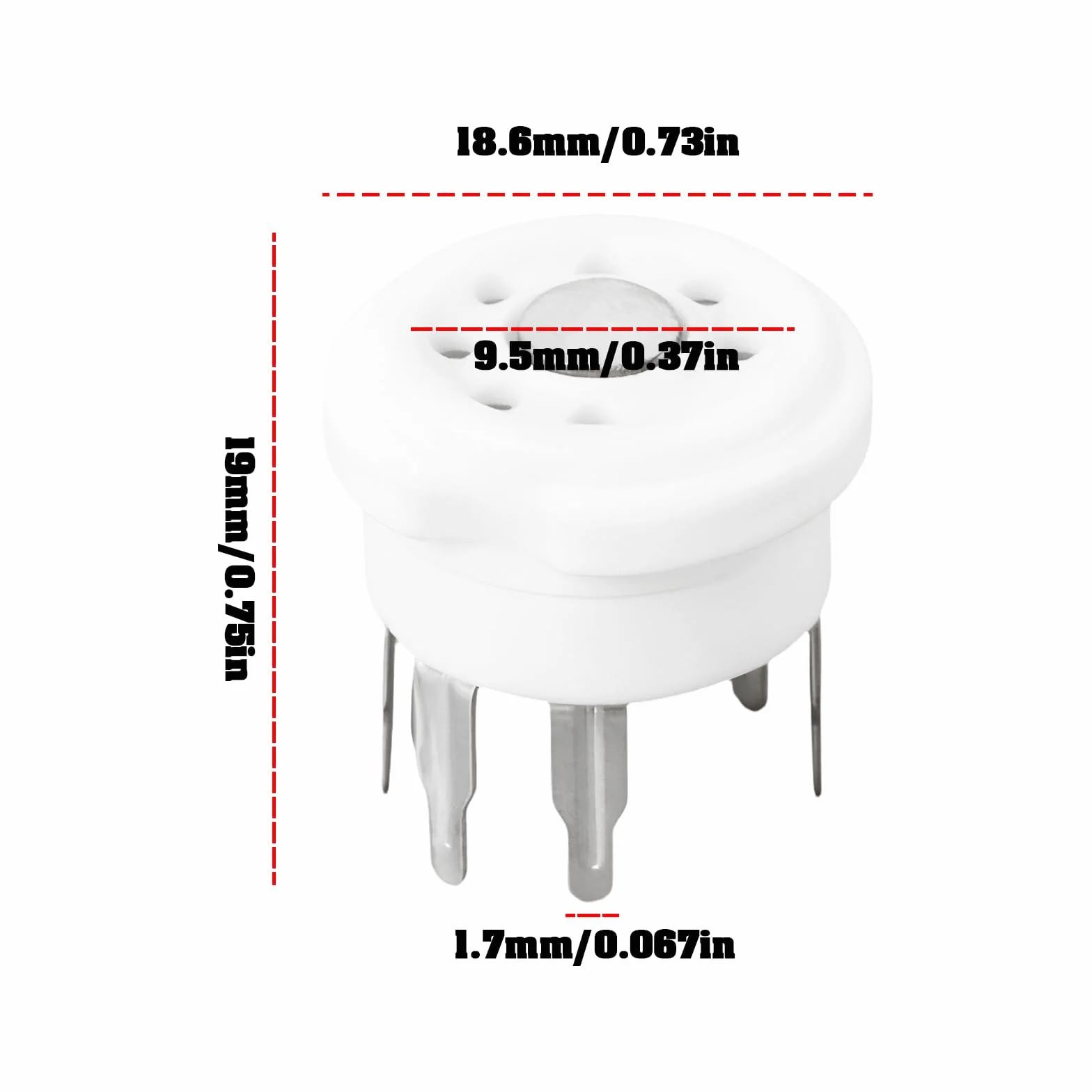 Conectores de Tubo Cerámico de 7 Pines B7G 7EK Pico 7-Stift 9,5 mm para EL90 EL95 EC90 EF95 6C4 12AV6