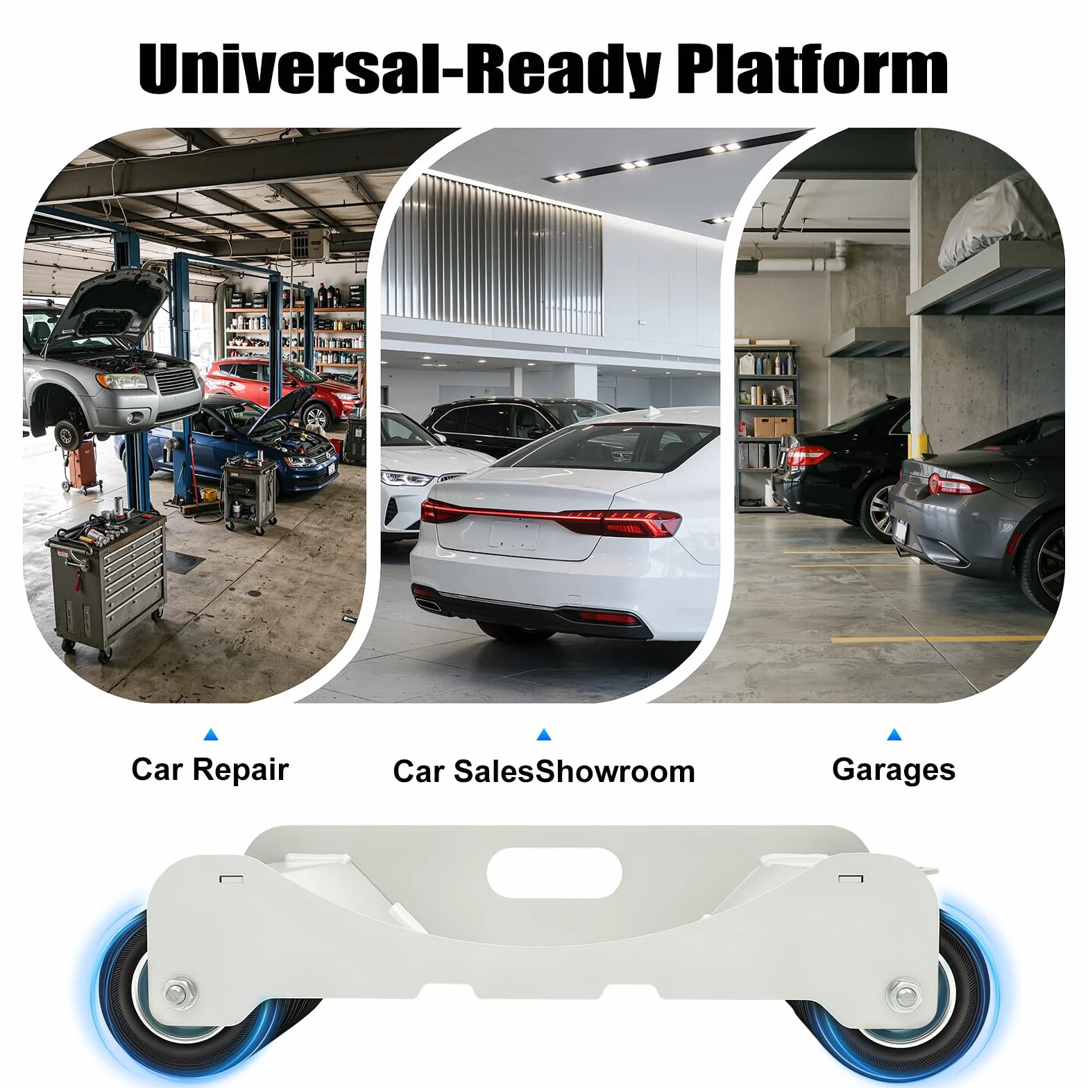Carretilla de neumáticos portátil con Capacidad de Carga Patines para neumáticos vehículos de 2041 kg, Gato de posicionamiento con Ruedas Patín de Rueda para Coche, Carretilla, Desplazador Universal