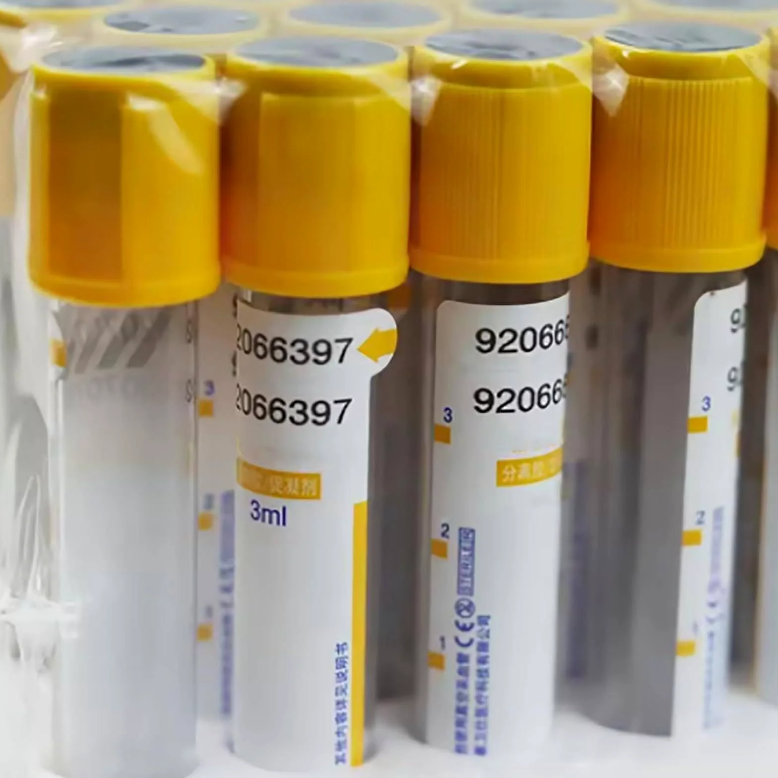 Tubos de recogida de sangre, 100 piezas de plástico PET al vacío con gel y activador de coágulos para separación de suero y preparación de PRP