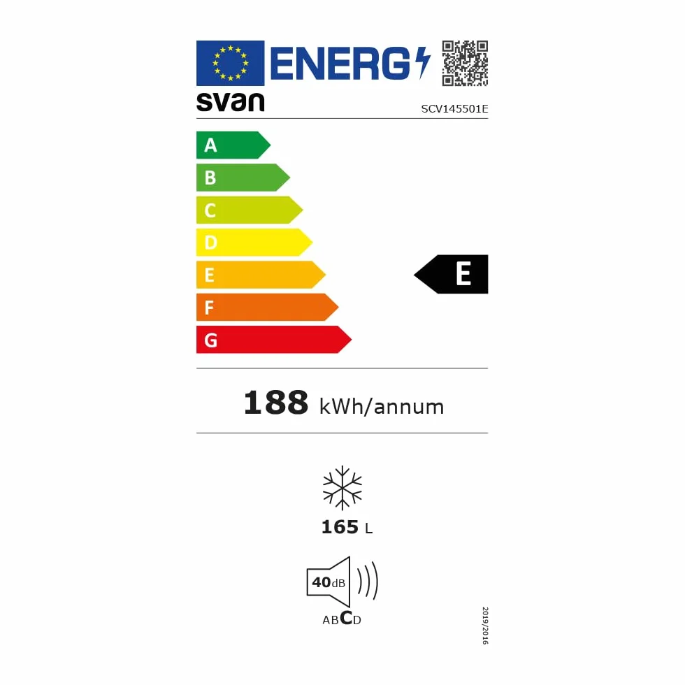 Svan Congelador Vertical Blanco SCV145501E 165 L Eficiencia Energética Clase E