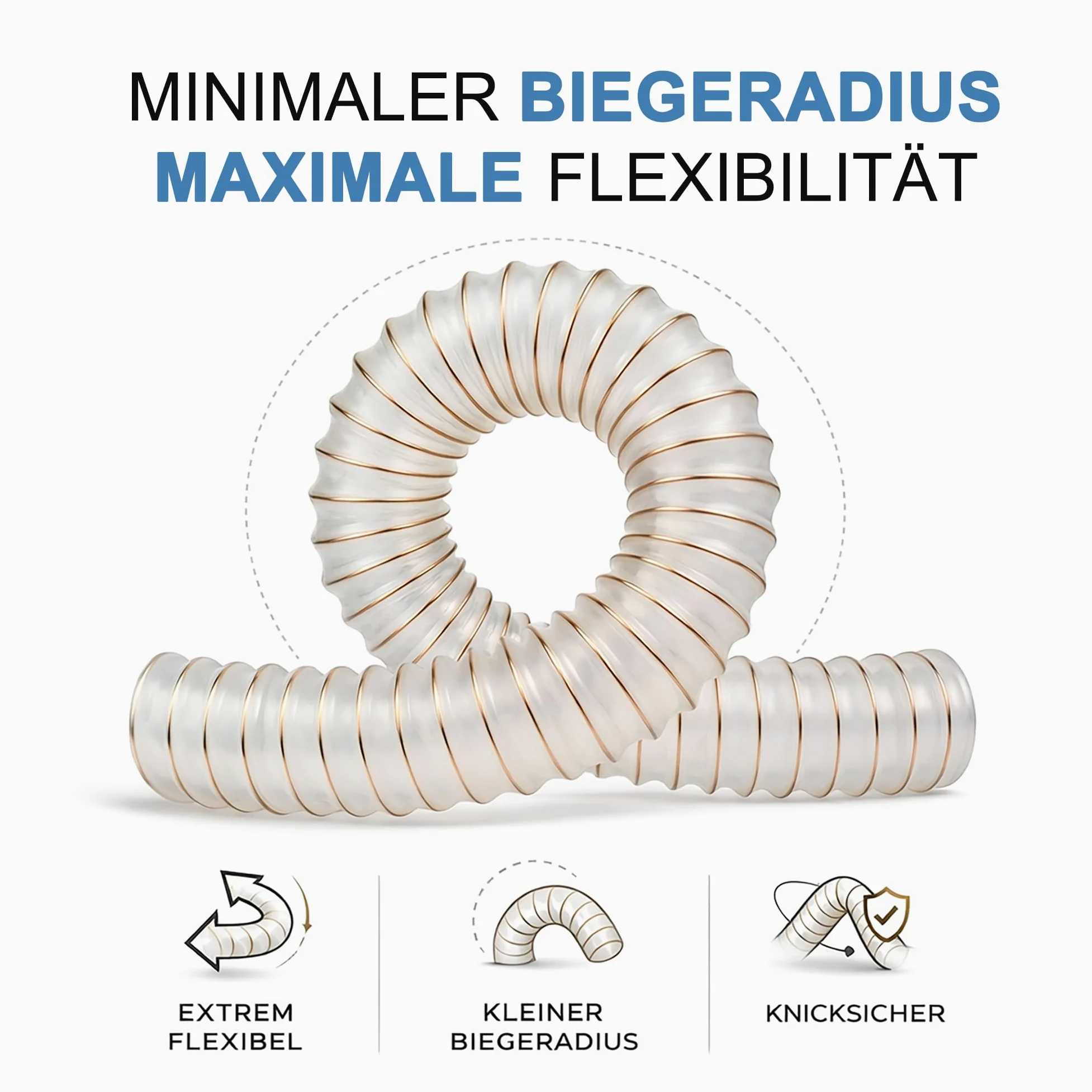 AWM Manguera de extracción, diámetro de 100 mm, transparente, 0,4 mm, manguera en espiral, difícilmente inflamable, manguera flexible (5 metros)