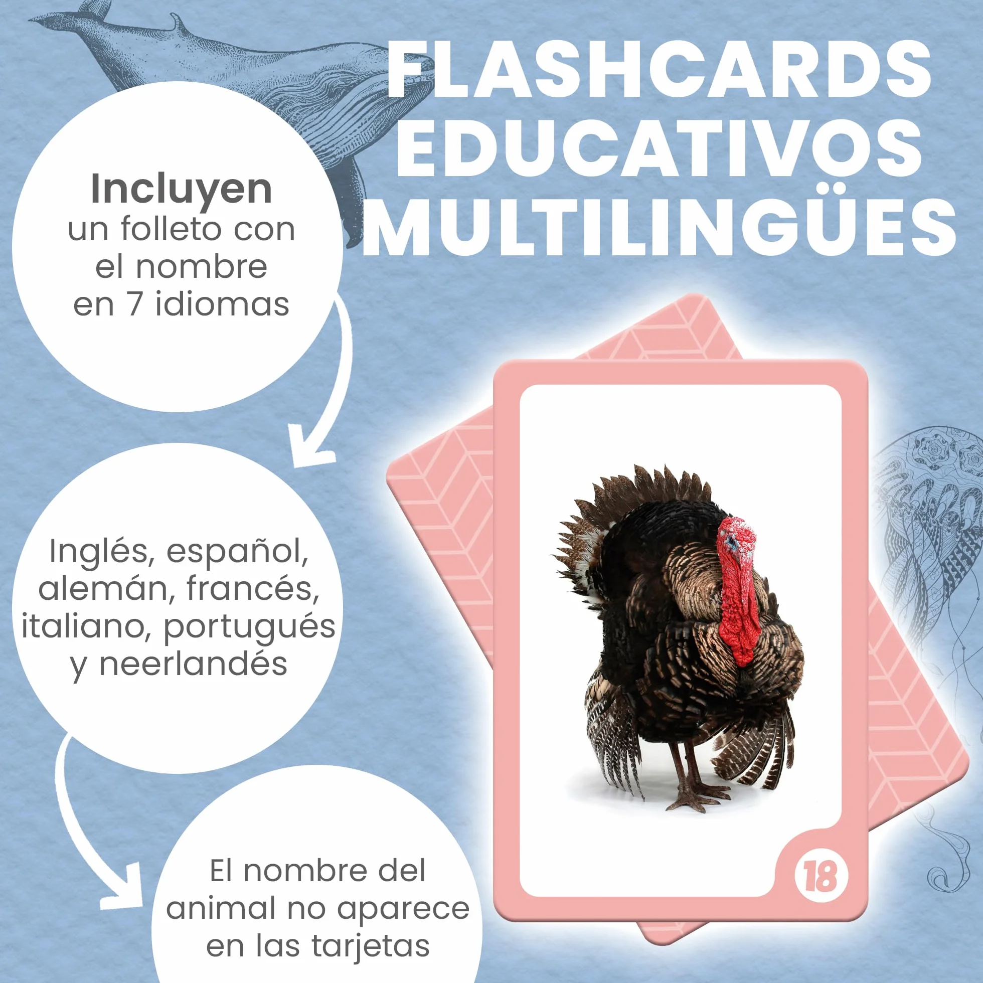 Mis Primeras Palabras Animales - 50 Tarjetas Montessori Animales Estimulación Temprana Lenguaje Bebés Niños 7 Idiomas