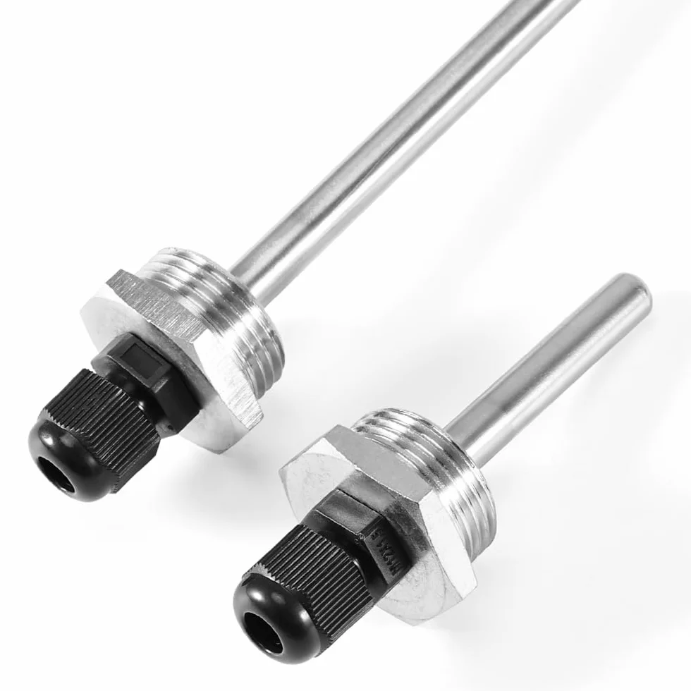 2 manguitos de buceo de 3/4 pulgadas, acero inoxidable 3/4 pulgadas Thermowell,100 mm de acero inoxidable, rosca G de 3/4 pulgadas para sensor de temperatura, tubo de protección de buceo para sensor