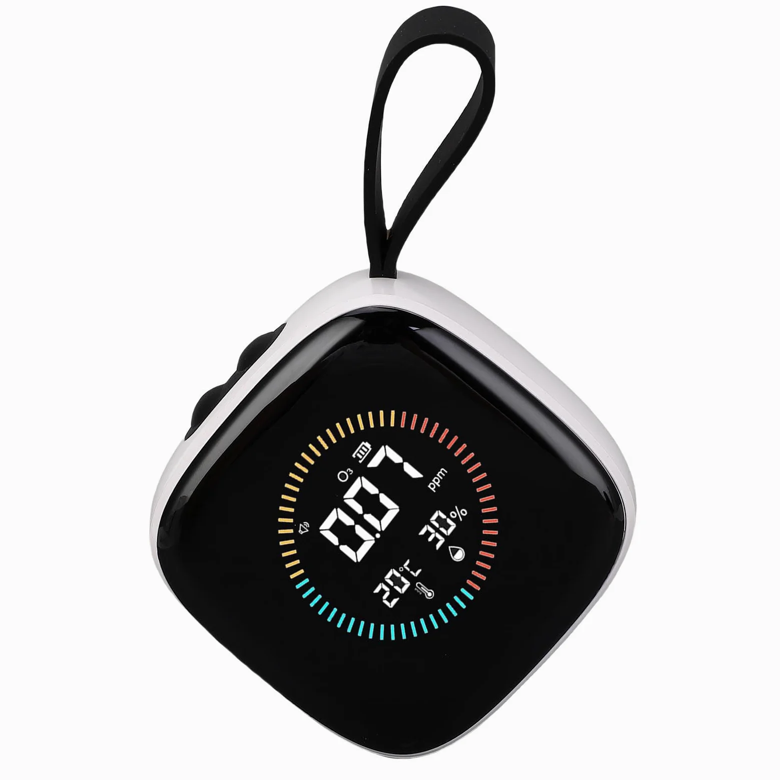 Walfront Medidor de Calidad de Aire O3 3 en 1, 0-50PPM, Portátil con Pantalla LCD, Batería Recargable y Cordón para Viajes, Camping y Picnic