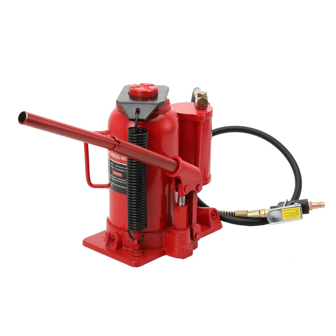 Gato hidráulico de botella 20T con elevador de botellas, cilindro hidráulico, gato hidráulico con palanca de bomba plegable, altura de elevación 260-510 mm, conexión de aire comprimido 1/4