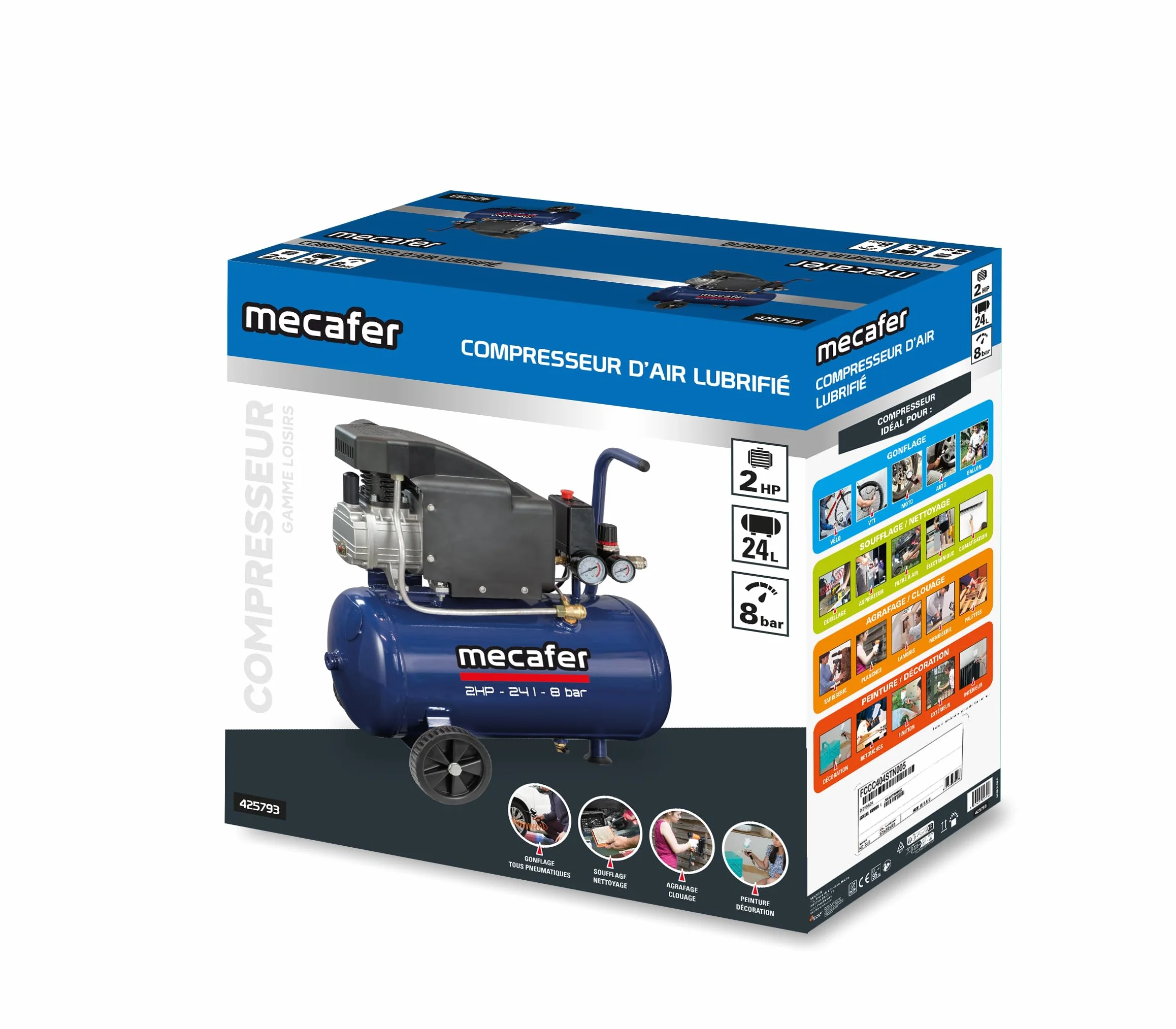 Mecafer 425793 Compresor 24 L bleu line