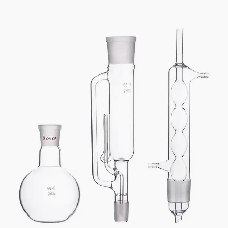 Equipos y suministros de laboratorio Aparato de extracción Soxhlet vidrio 250 ml con condensador bulbo y cuerpo extractor. Cristalería laboratorio