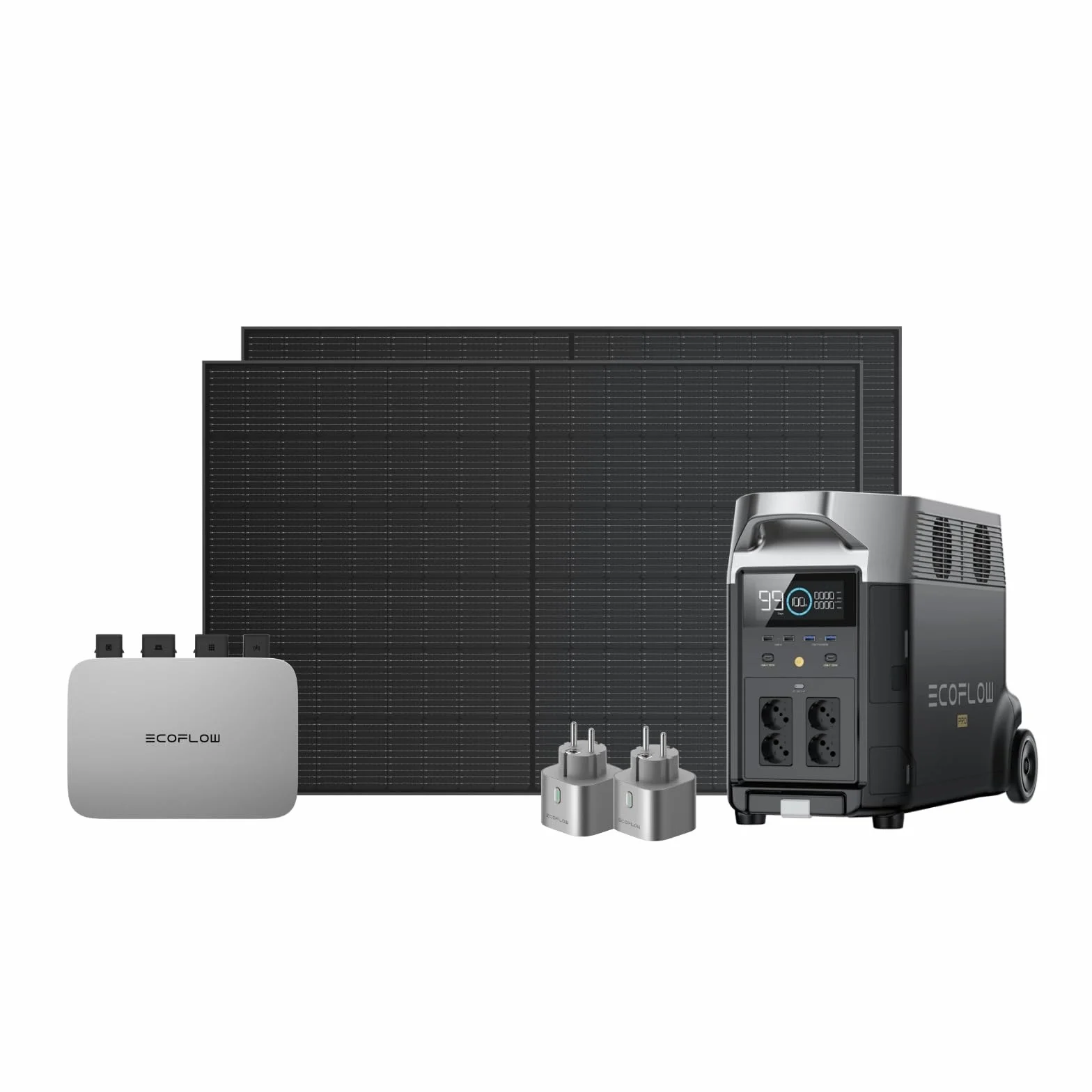 Micro Reverse (800W), 2*Panel Solar de 400W, Cable de DELTA PRO con Generador Solar Portátil DELTA PRO