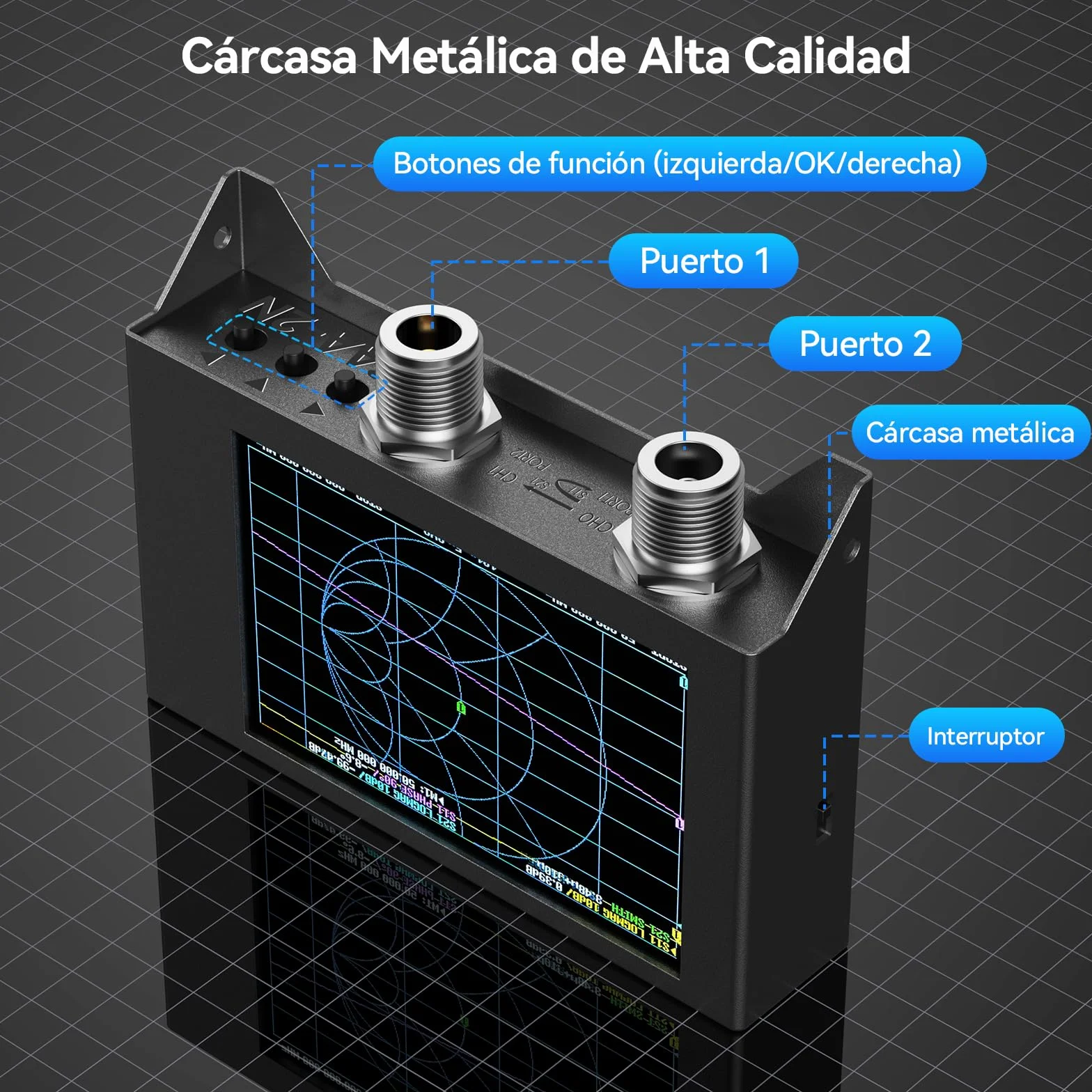 Seesii NanoVNA SAA-2N Analizador de Antenas, Analizador Vectorial de Redes 4 Pulgadas 50KHz-3GHz, HF VHF UHF para Parámetros S y Chart Smith con Bolsa Portátil