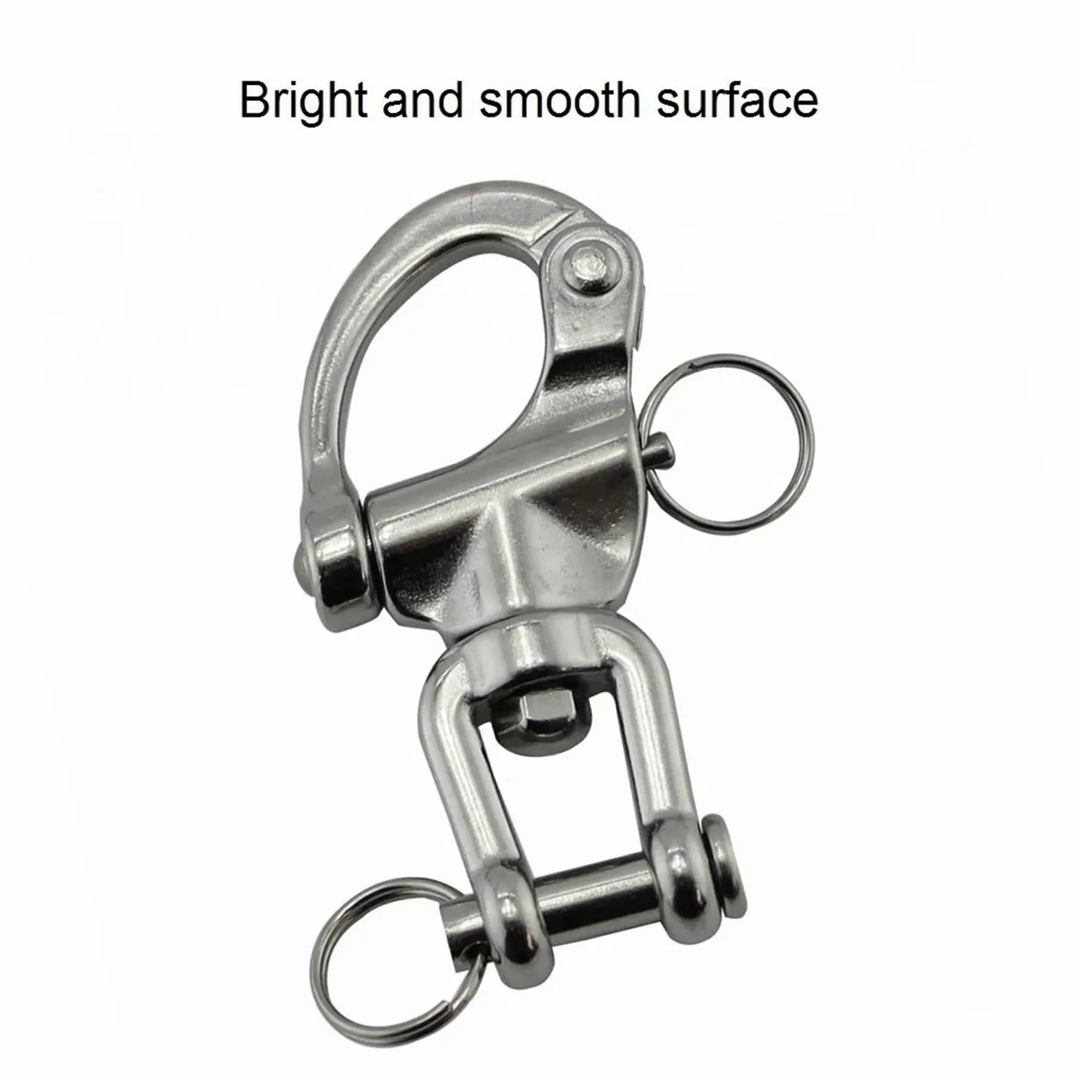 Grilletes acero inoxidable 3 piezas de grillete giratorio seguridad acero inoxidable 316 con pasador horquilla 70mm 87mm 128mm grilletes bloqueo eslabones cadena grande Metal for aparejos(70mm)
