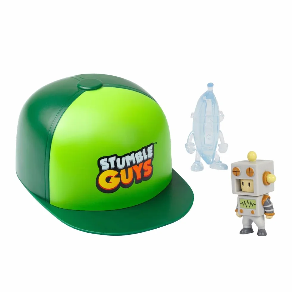 Bizak Stumble Guys Pack Gorra 2 Figuras Sorpresa 5 cm Articuladas Licencia Oficial