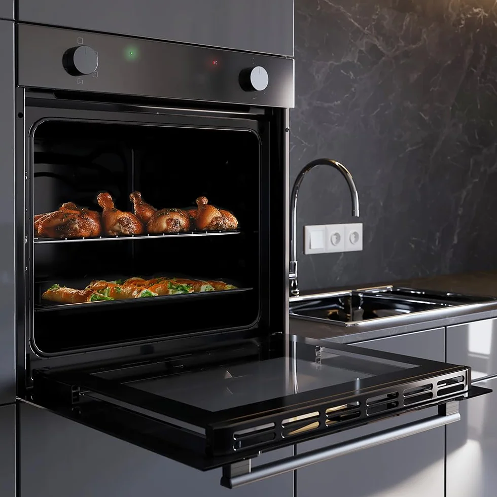 Cecotec Bolero Hexa C126001 Horno Integrable 77L 2800W 5 Funciones Steam Assist EasyClean Puerta Fría