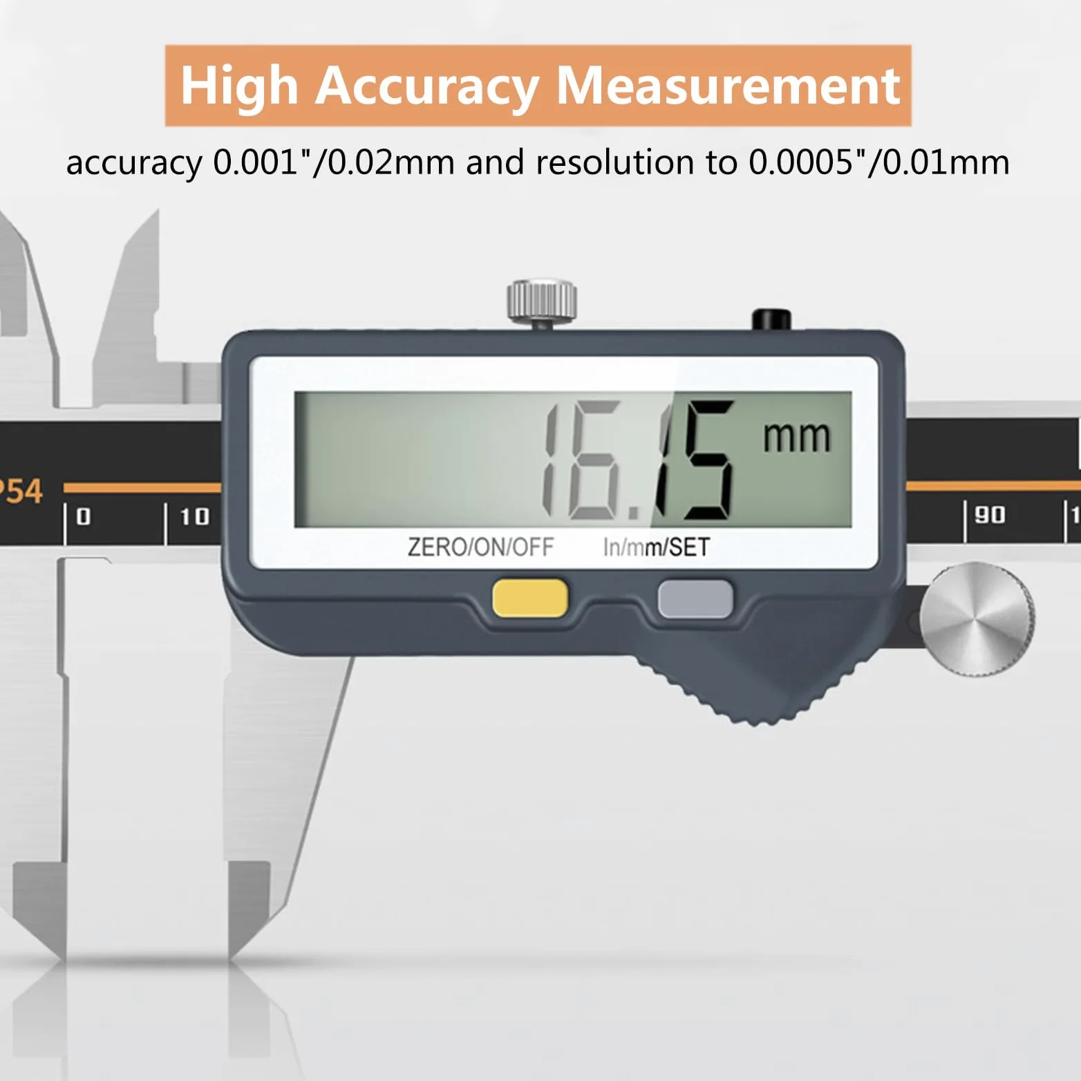 Calibre Digital IP54 Impermeable con Bluetooth,Pie de Rey Digital de Acero Inoxidable con Pantalla LCD,Vernier Caliper para Mediciones Externas,Internas,Profundidad y Paso,150mm/6in