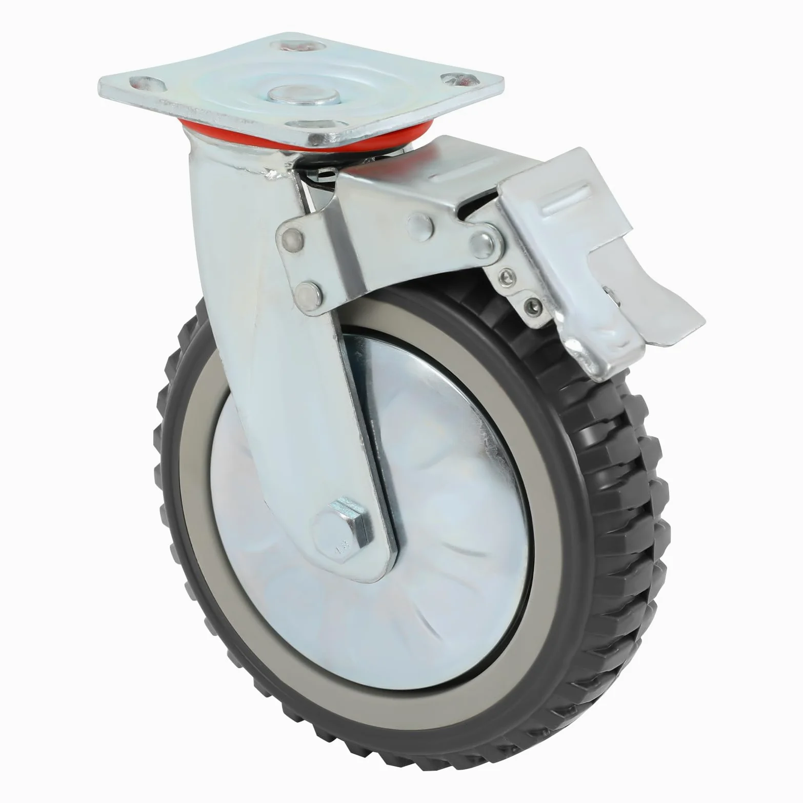 4 ruedas de transporte, 200 mm, ruedas fijas industriales, ruedas de alto rendimiento, capacidad de carga 700 kg