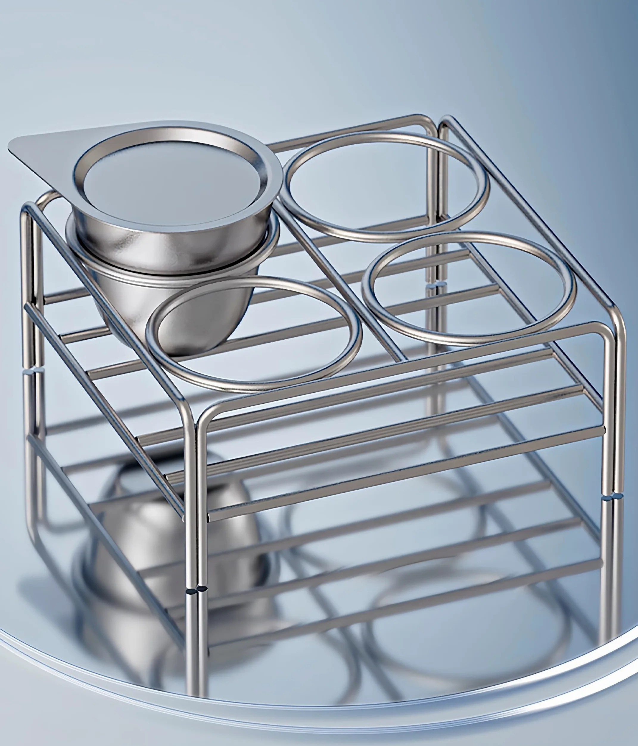 Juego de crisol premium de níquel y hierro con tapa - 30 ml/50 ml 1 pieza(Nickel rack 50ML (4 holes))