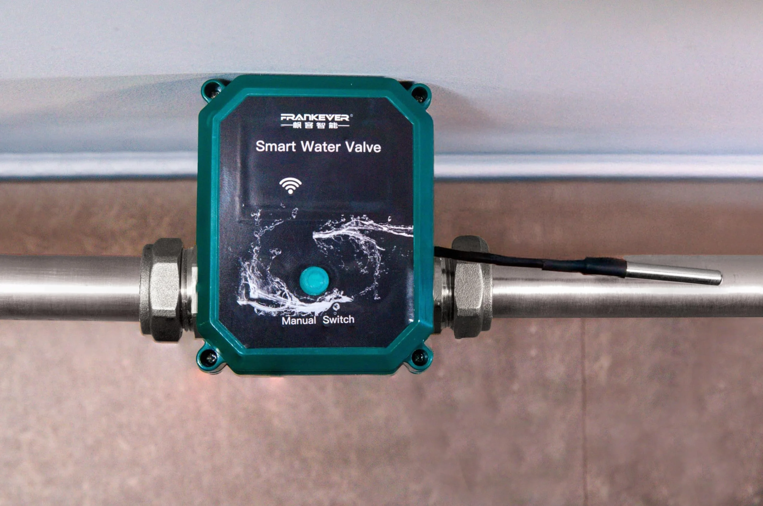 FrankEver Smart water valve DN20 – Válvula inteligente de agua Wi-Fi impulsada por Shelly, Sin hub requerido, Control remoto del caudal de agua con la app Shelly, Alexa, Home Assistant