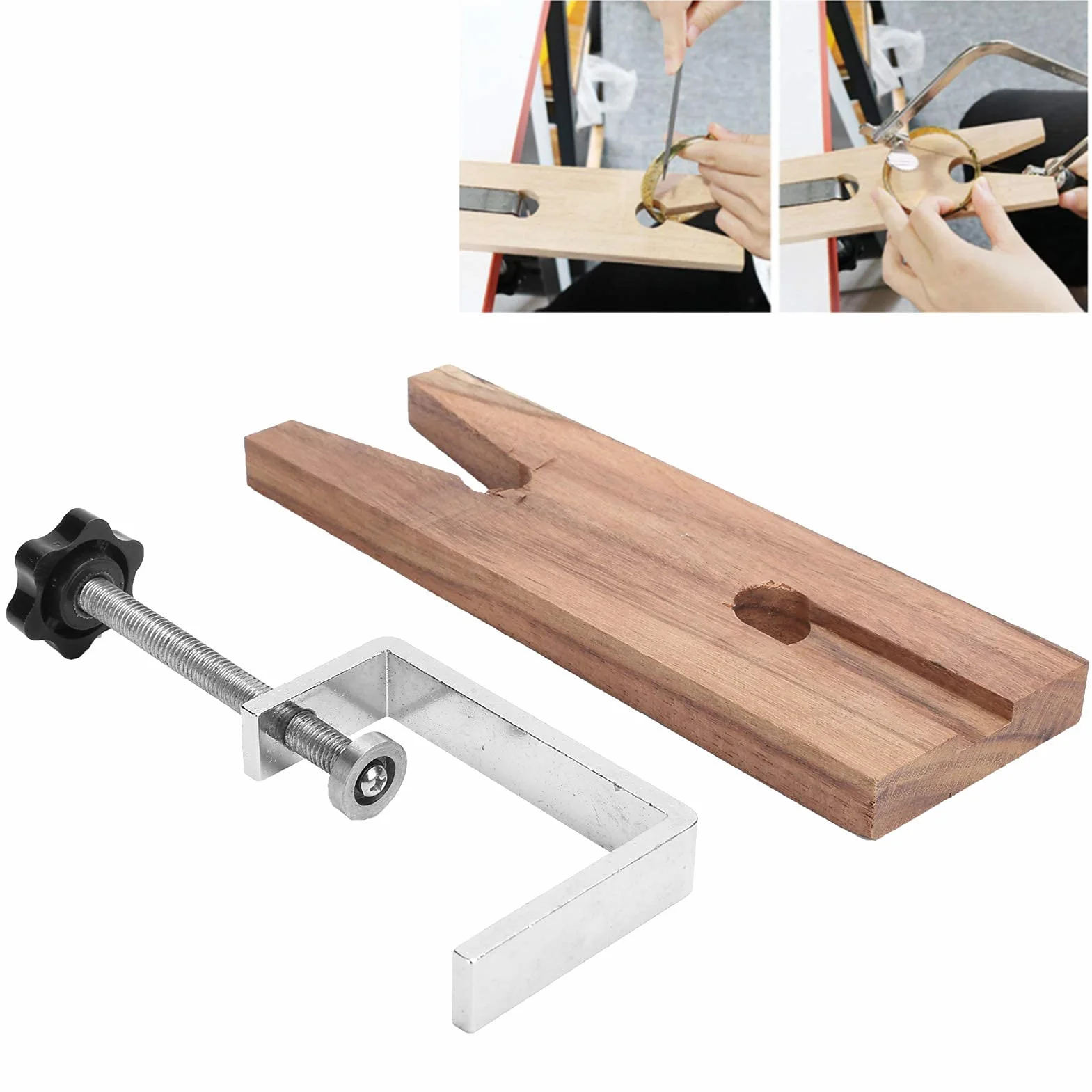 Joyeros Workbench de Madera con Abrazadera en Forma de C y Ranura en V para Fabricación de Joyería
