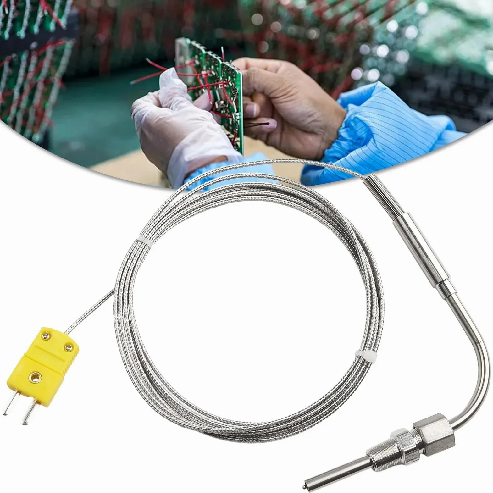 Sonda de escape Roscas de termopar EGT Bloqueo de presión tipo K de alta temperatura Acero inoxidable ajustable Fácil uso