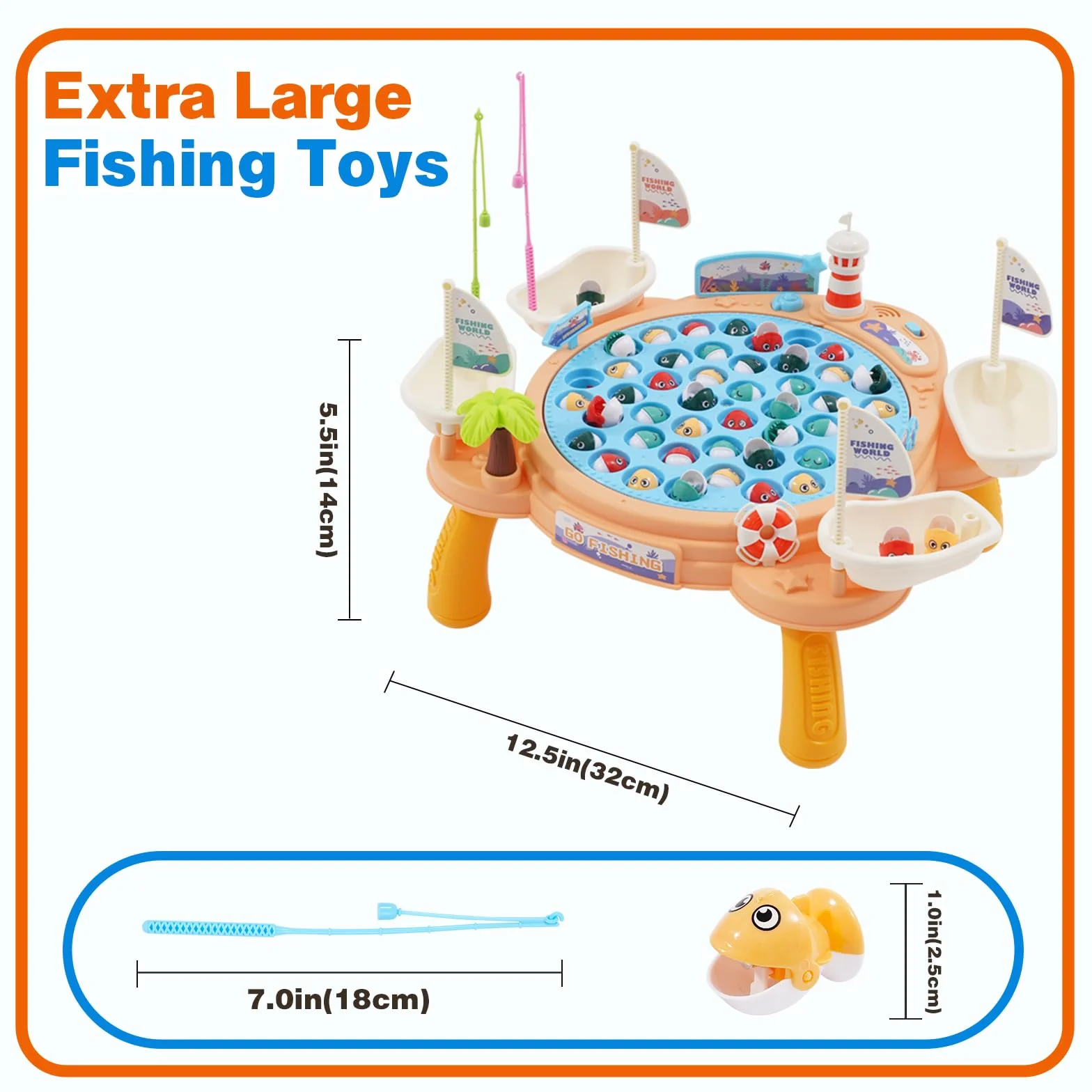 Juego de Pesca Musical Eléctrico con 45 Peces, Educativo para Niños 3-6 Años