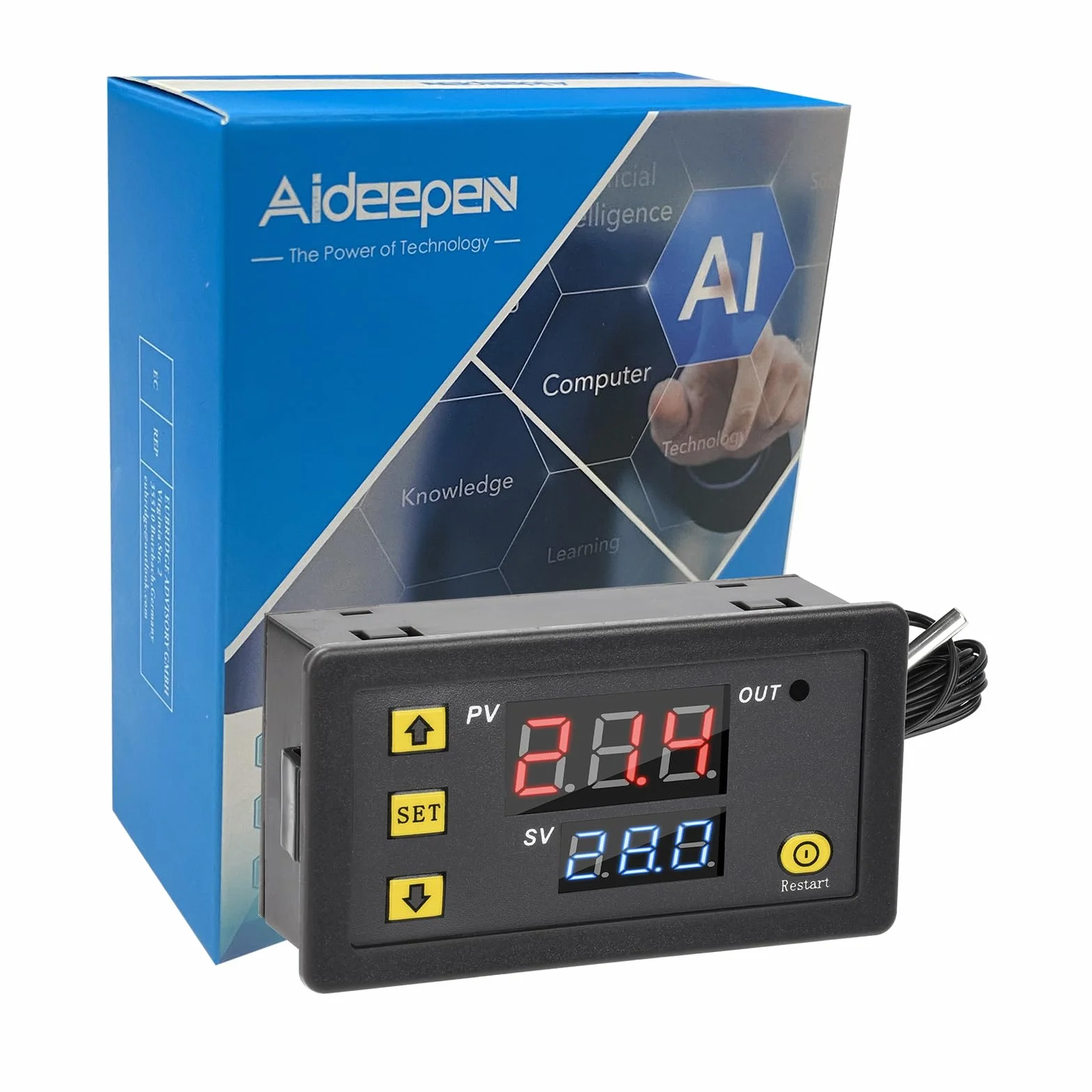 Aideepen W3230 Termostato digital 20A 12V Controlador de temperatura Refrigeración