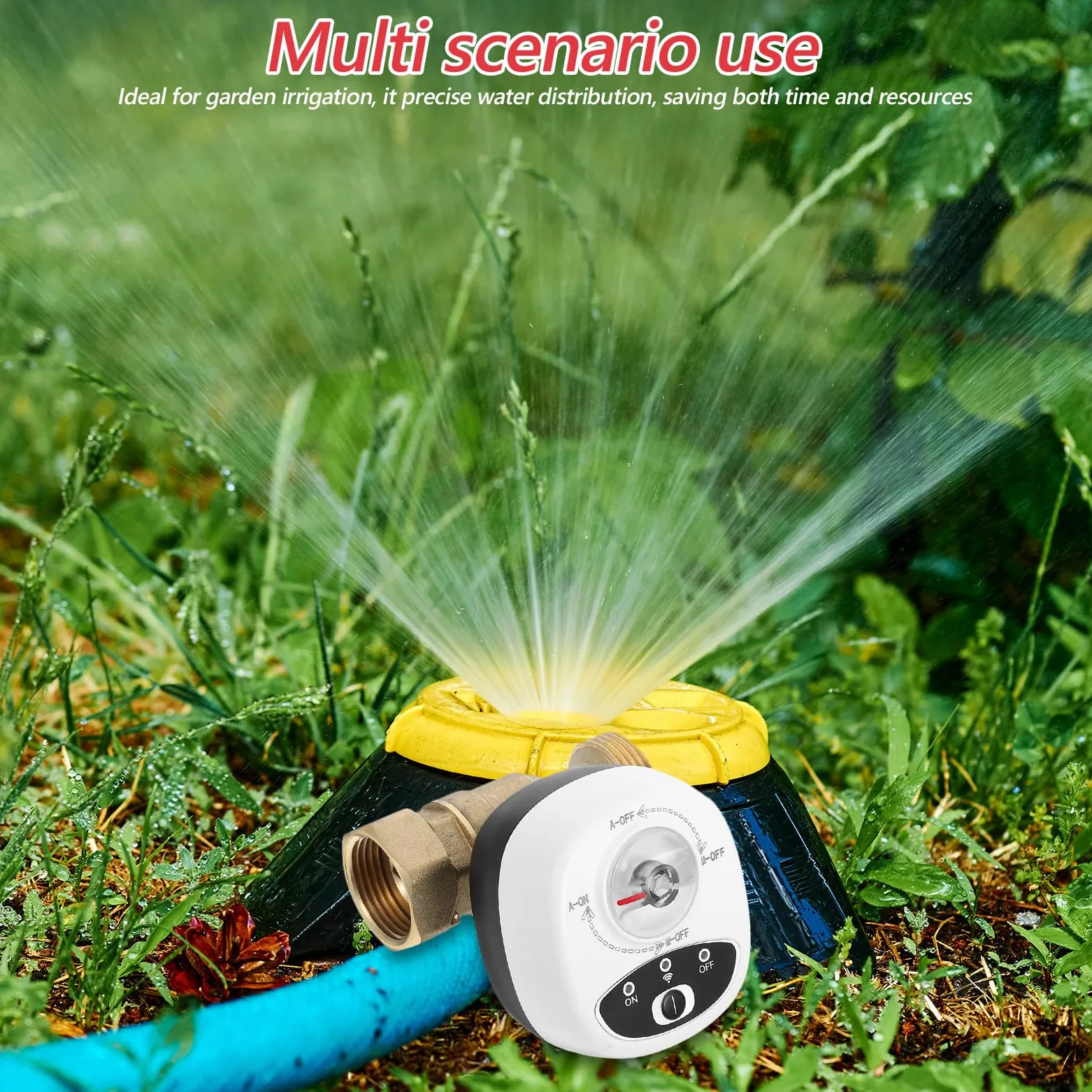 Válvula de Agua Inteligente Wifi con Control Remoto y Fácil Instalación, Material PC y Abs, Adecuado para Sistemas de Riego y Control de Agua