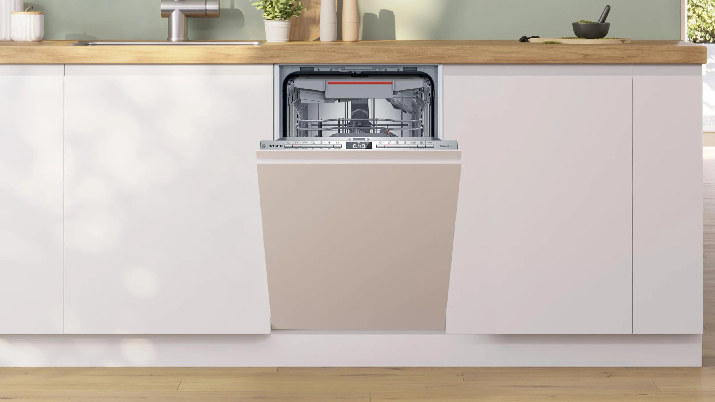 Bosch Lavavajillas Totalmente Integrable 45 cm Serie 4 Home Connect Motor EcoSilence Blanco SPV4EMX25E
